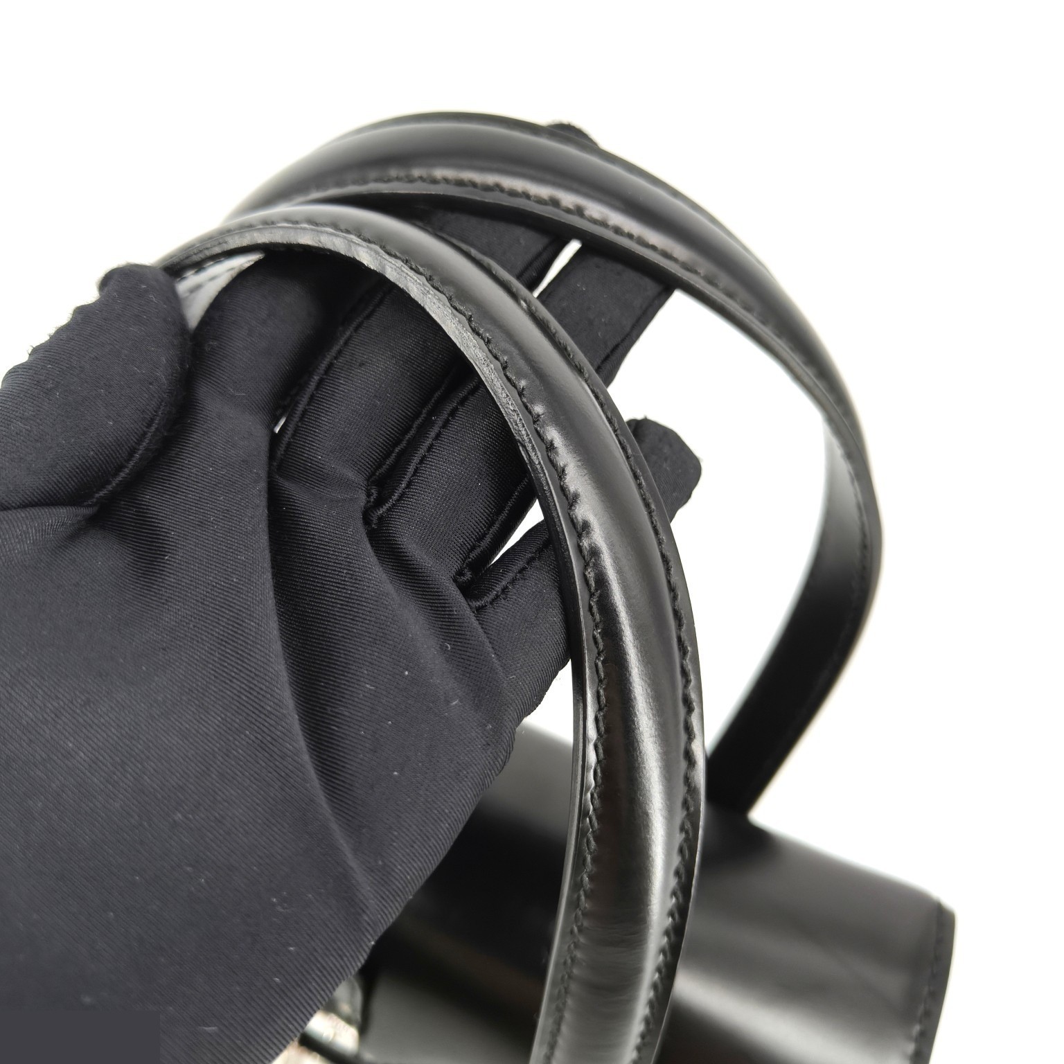Box Leather Lady Lock Top Handle Flap Ba — view 7