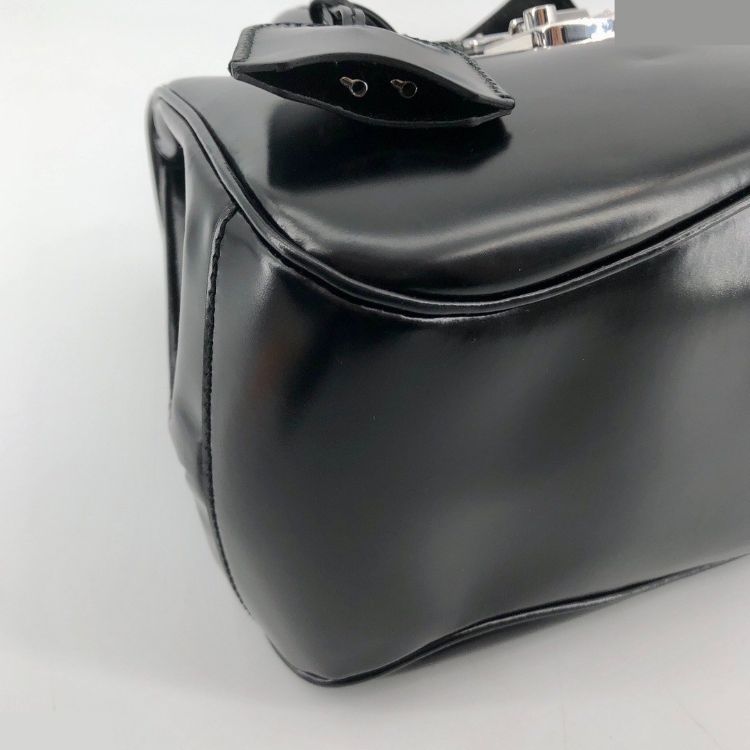 Box Leather Lady Lock Top Handle Flap Ba — view 8