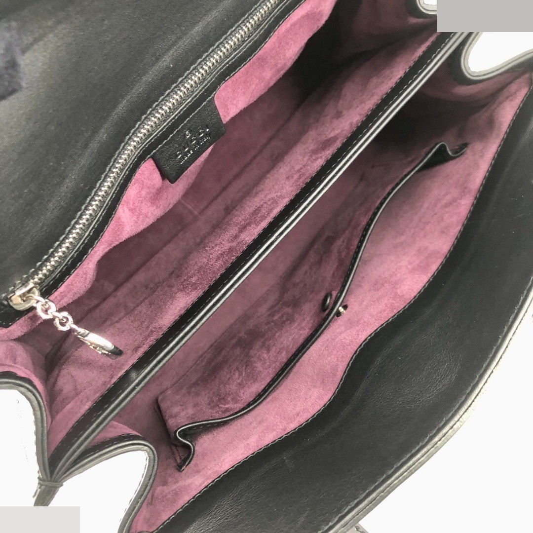 Box Leather Lady Lock Top Handle Flap Ba — view 9