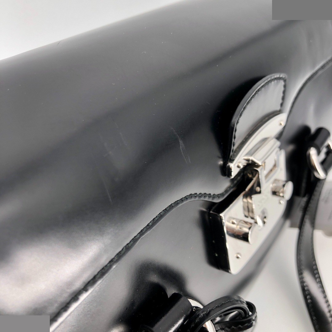 Box Leather Lady Lock Top Handle Flap Ba — view 10