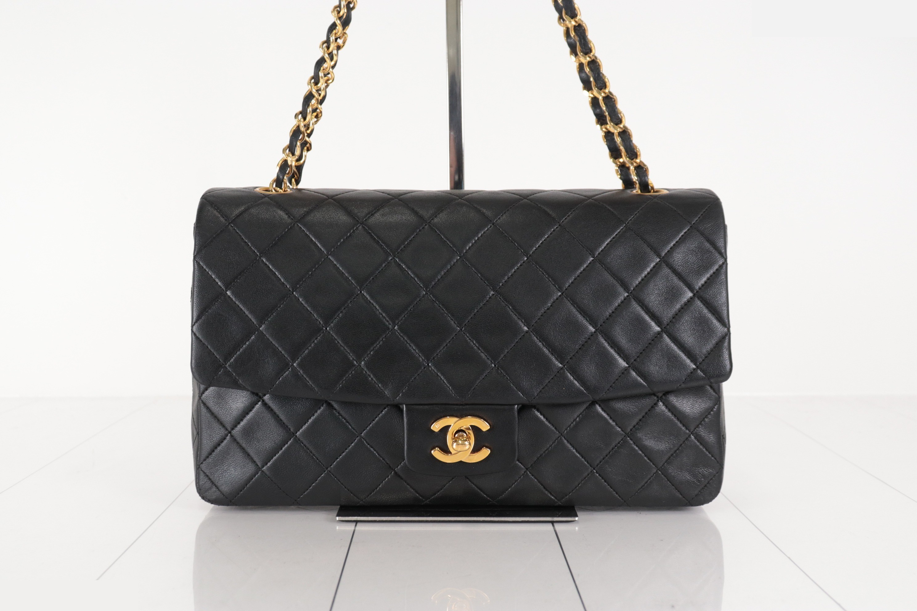 Lambskin chain shoulder bag with inner pouch, unit #1 — view 2