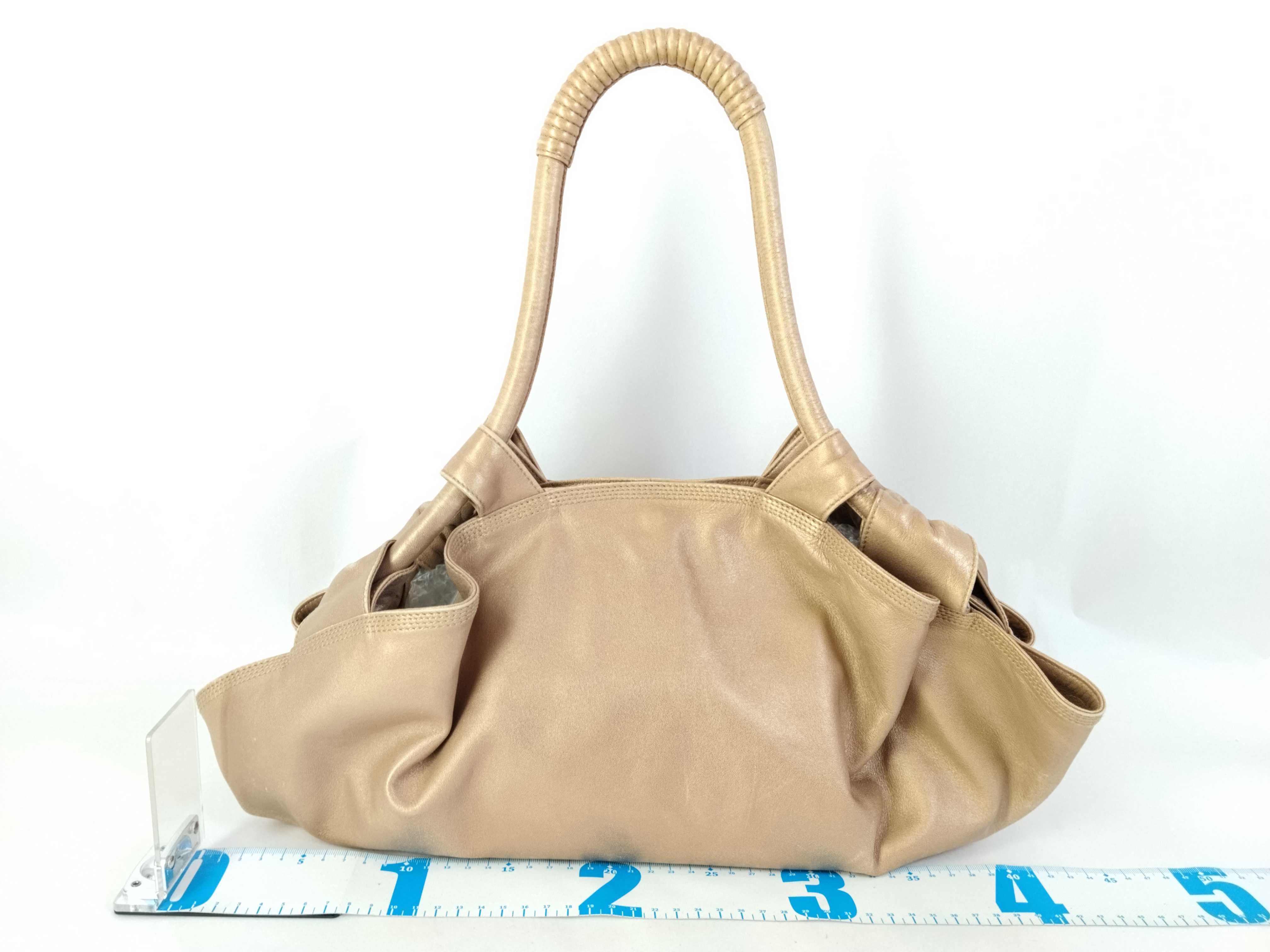 Nappa Aire Shoulder Bag, Leather, Gold — view 2