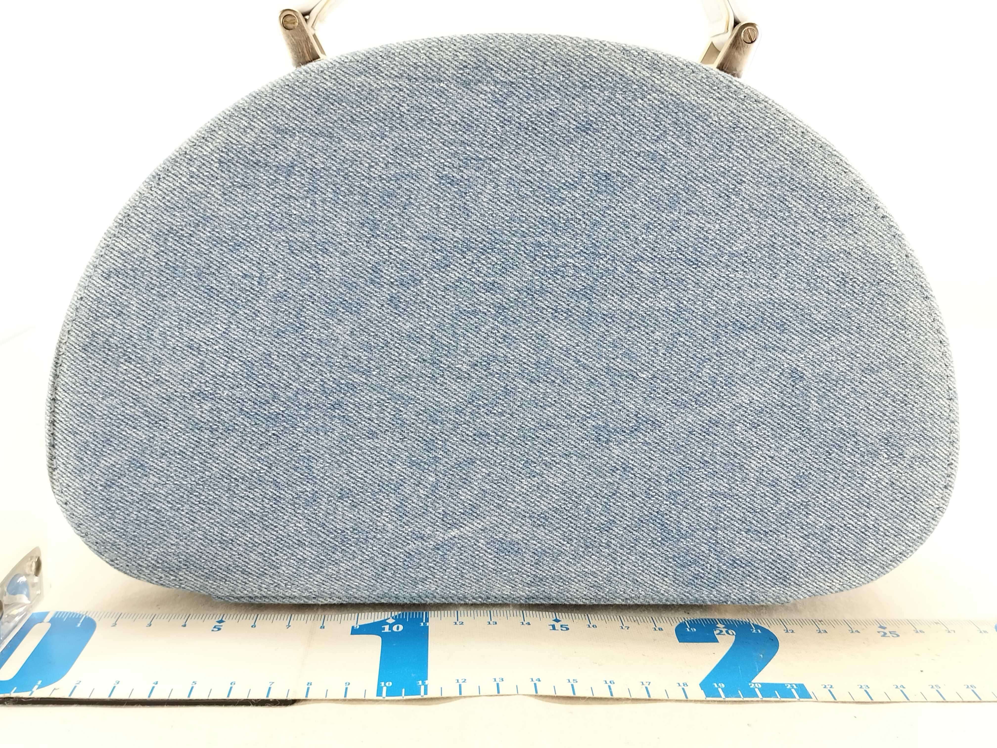 handbag, jewelry box, denim blue bag — view 2