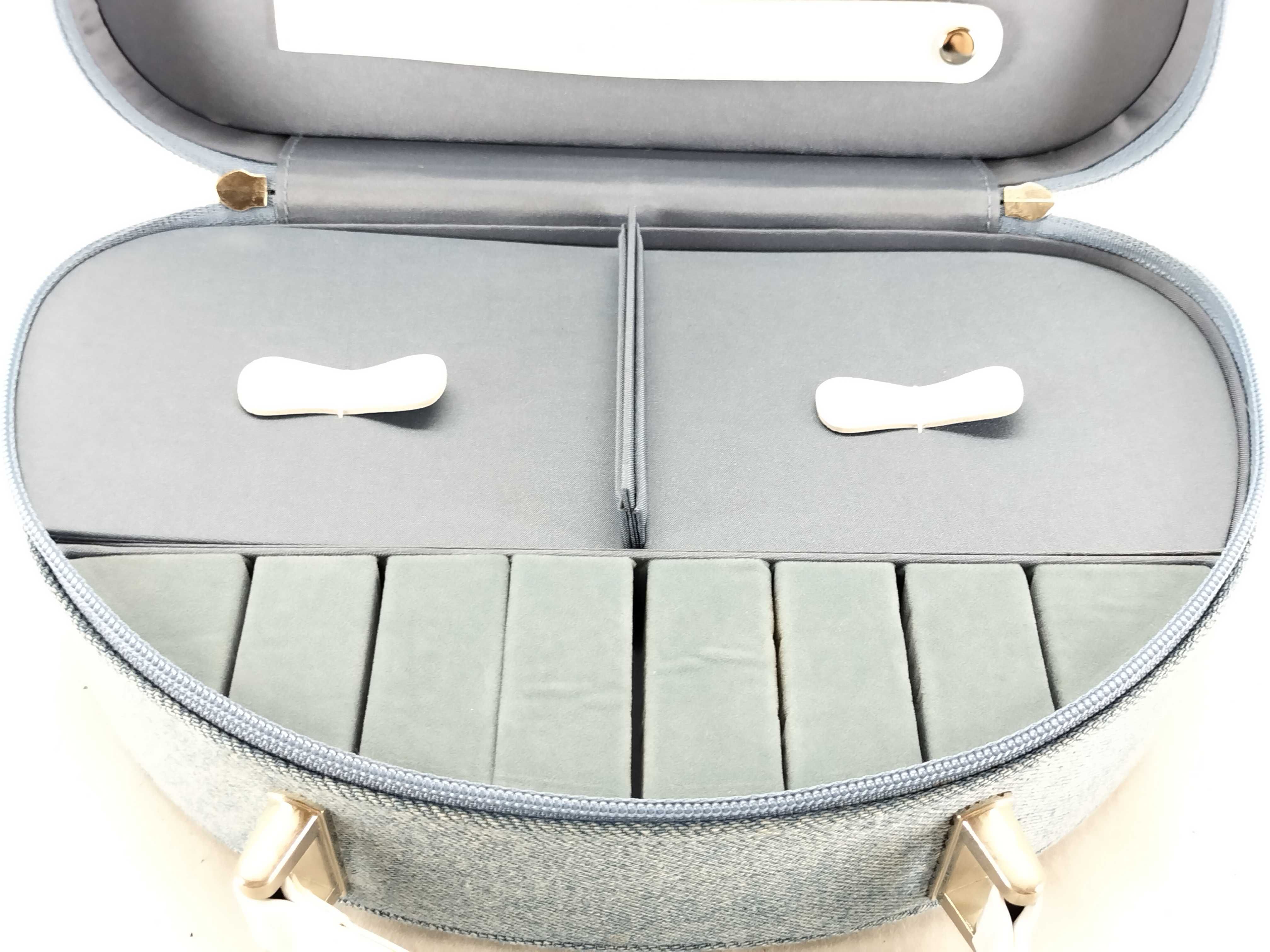 handbag, jewelry box, denim blue bag — view 11