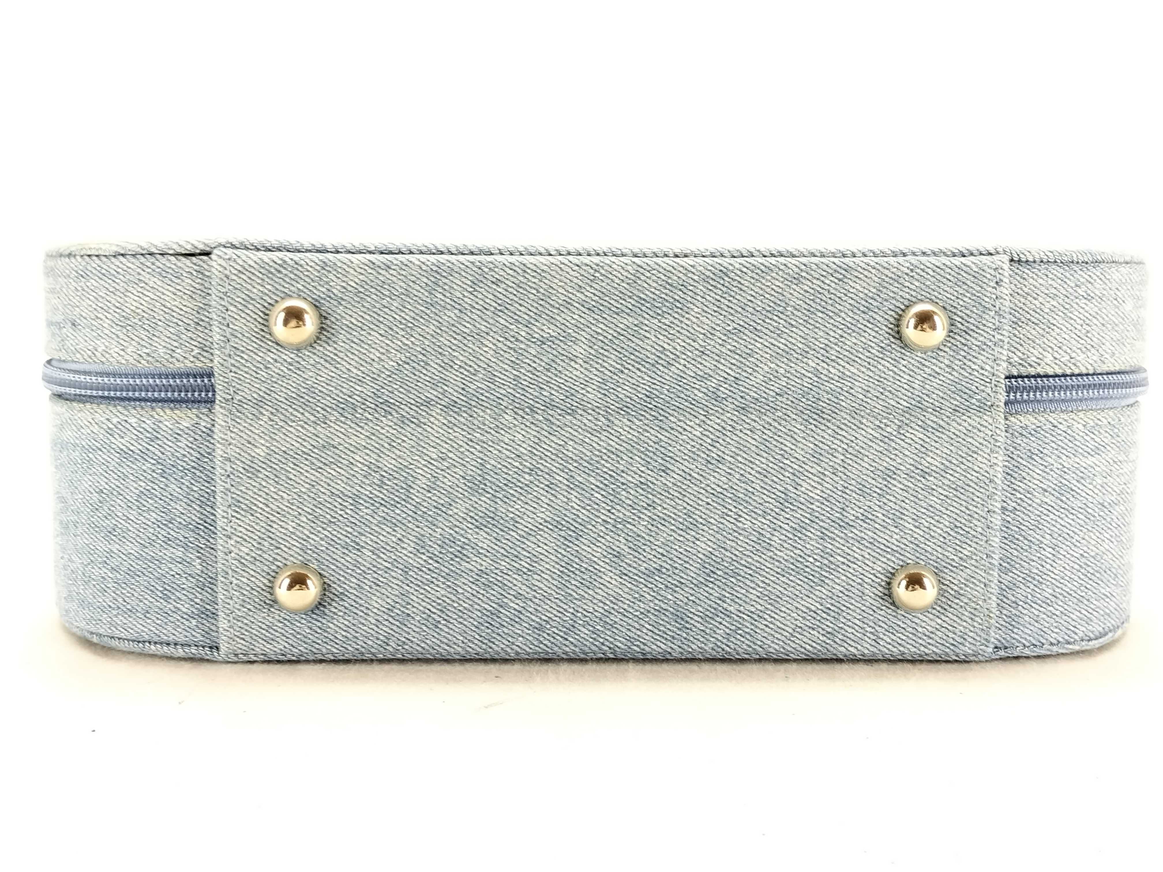 handbag, jewelry box, denim blue bag — view 7