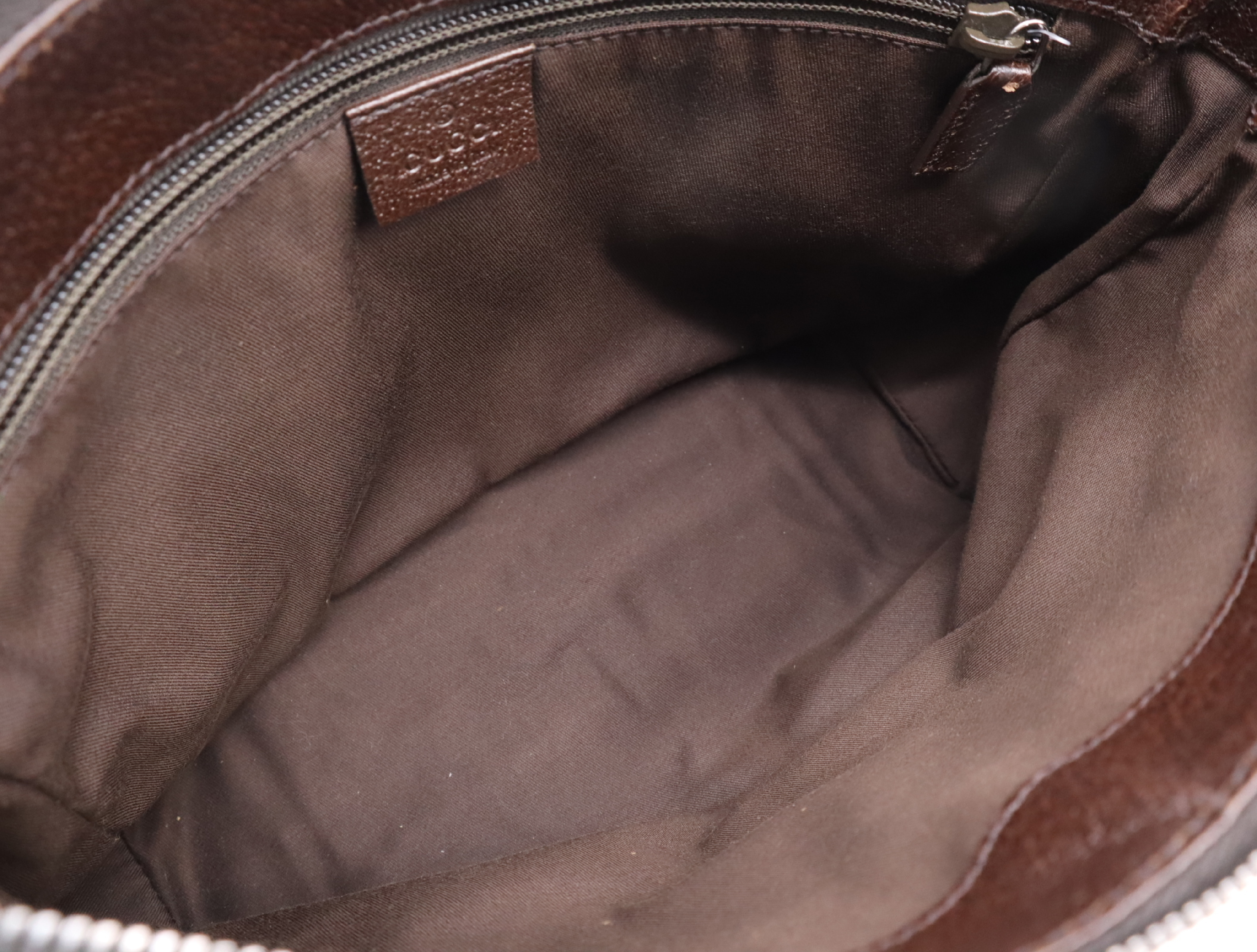 114273 GG Canvas Shoulder Bag, Beige/Brown, Silver Hardware — view 11