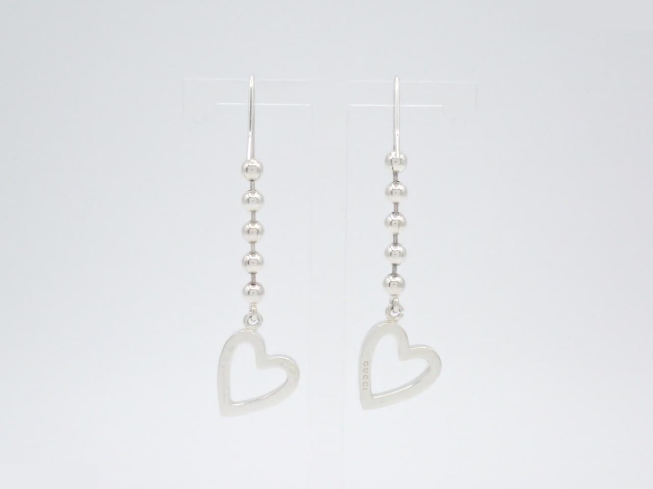 Heart ball chain earrings 925/7.0g — view 2