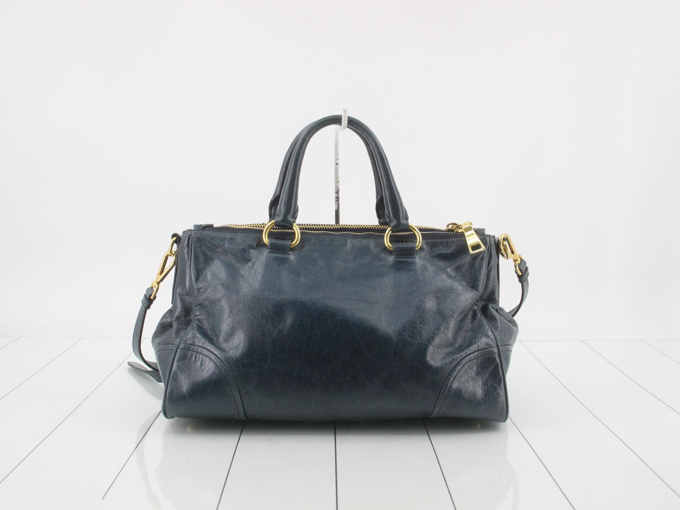 Vitello Shine Leather 2-Way Bag with Shoulder Strap — view 2