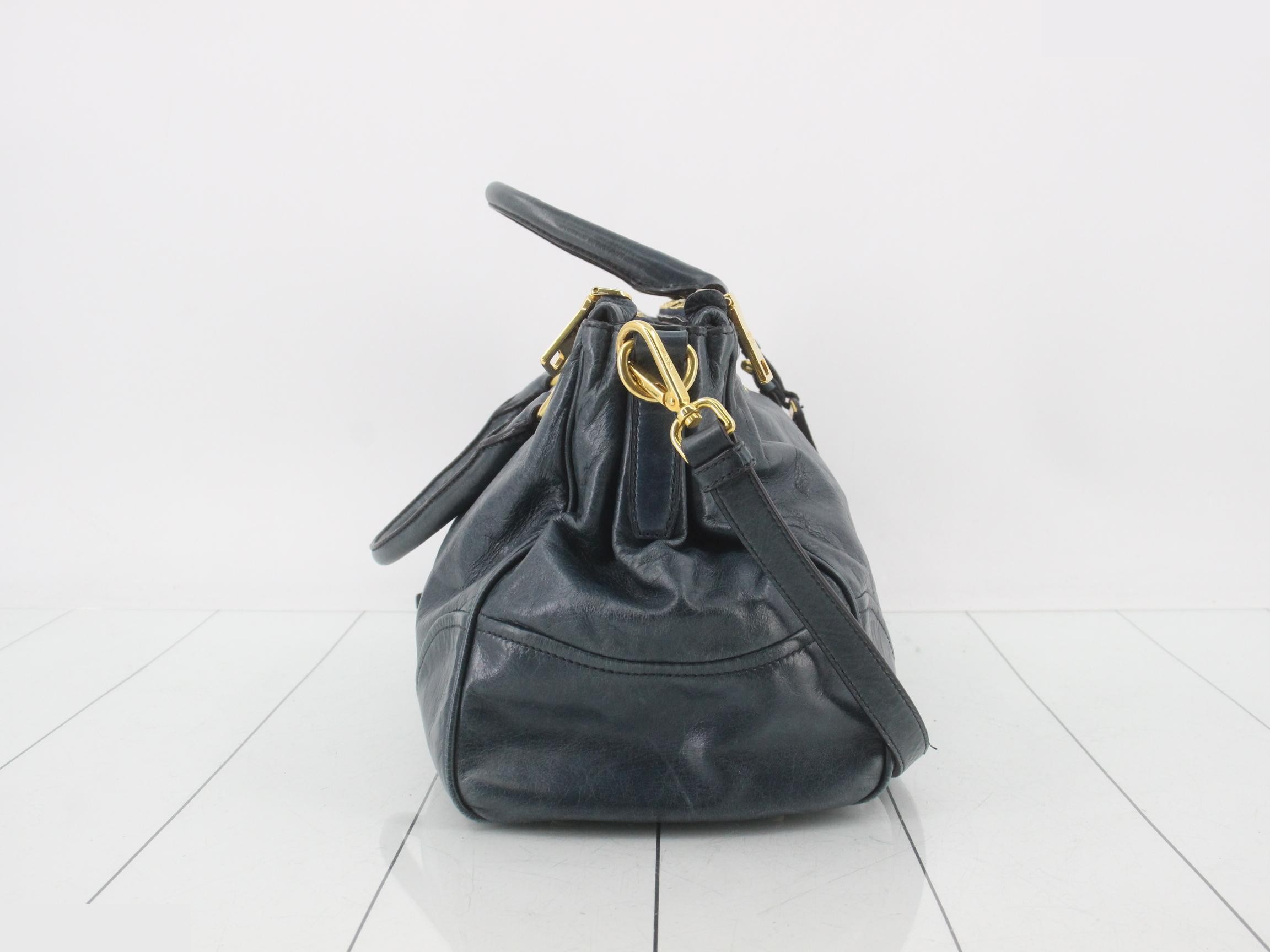 Vitello Shine Leather 2-Way Bag with Shoulder Strap — view 4