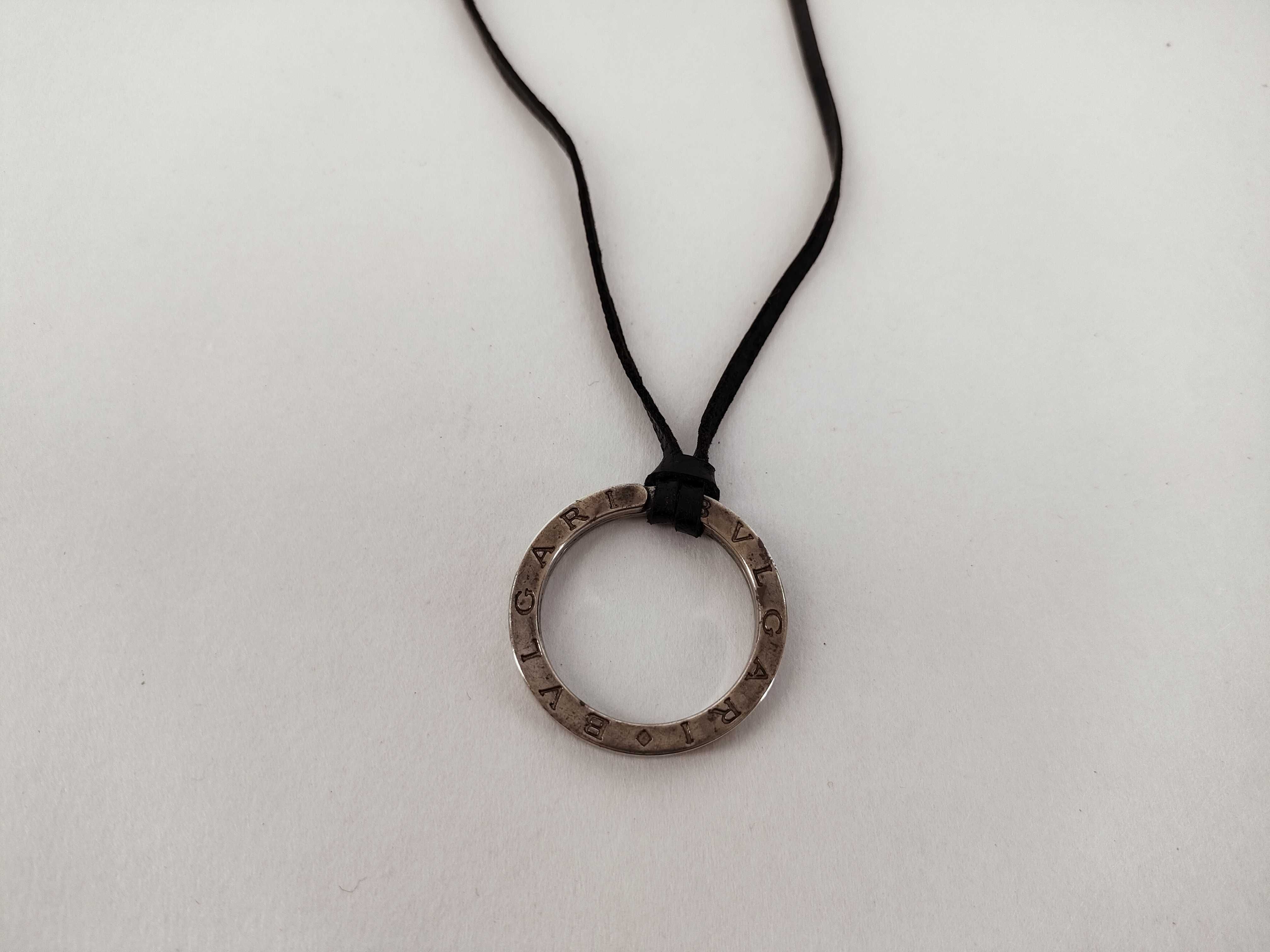 Bulgari Circle Logo 925 Sterling Engraved Necklace
