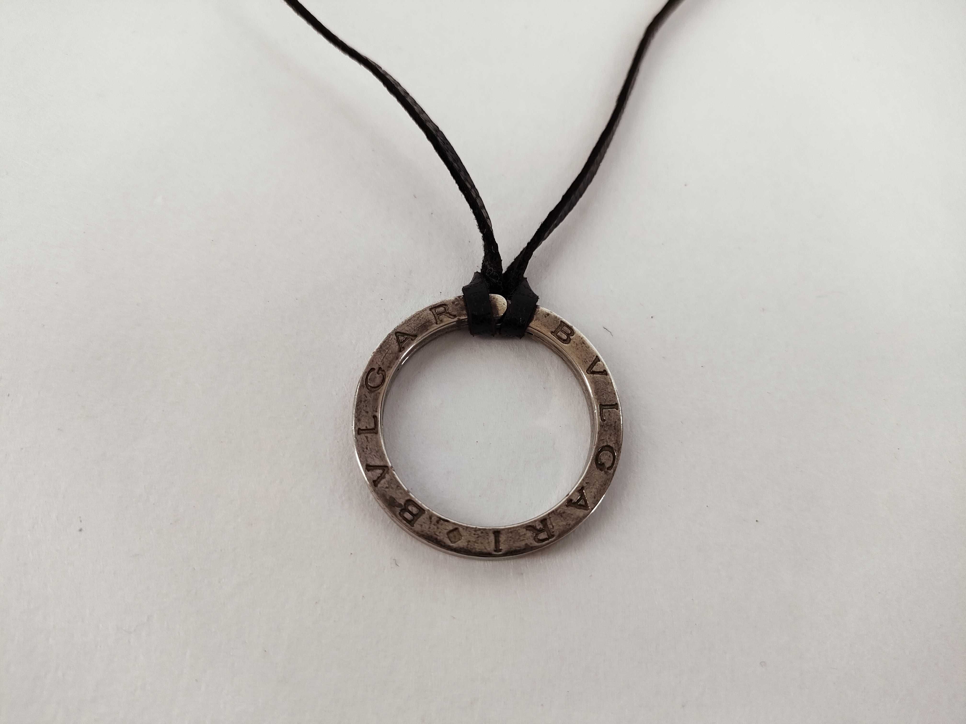 Bulgari Circle Logo 925 Sterling Engraved Necklace — view 2