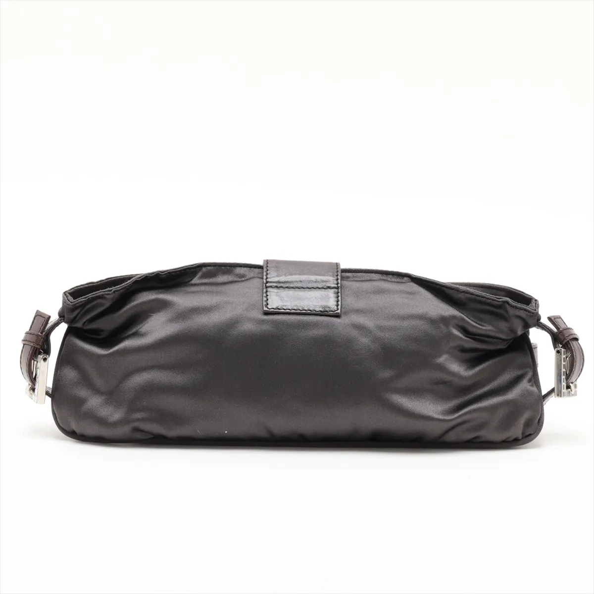 satin x leather x jewel shoulder bag, gray, item number 26685, missing parts. — view 2