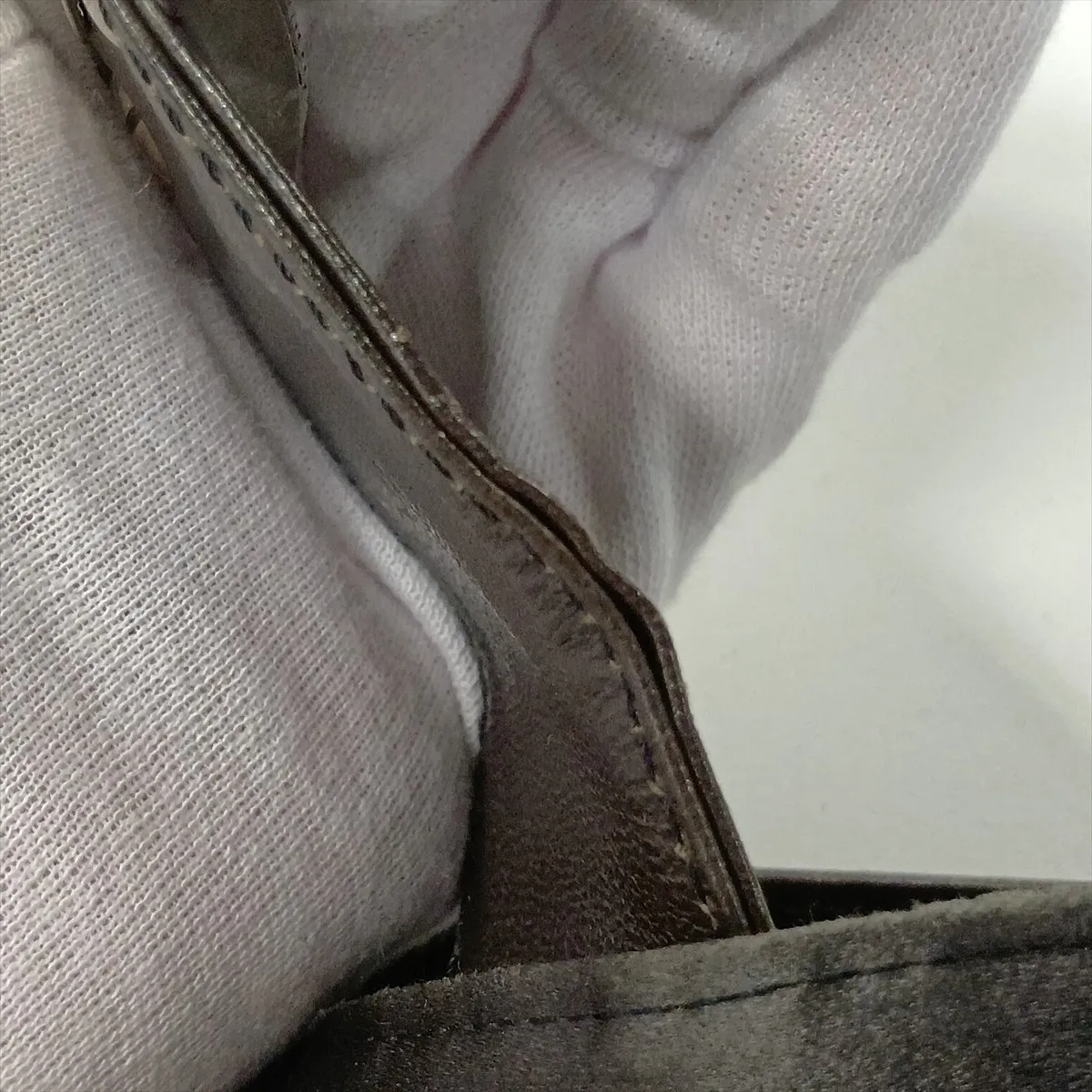 satin x leather x jewel shoulder bag, gray, item number 26685, missing parts. — view 14