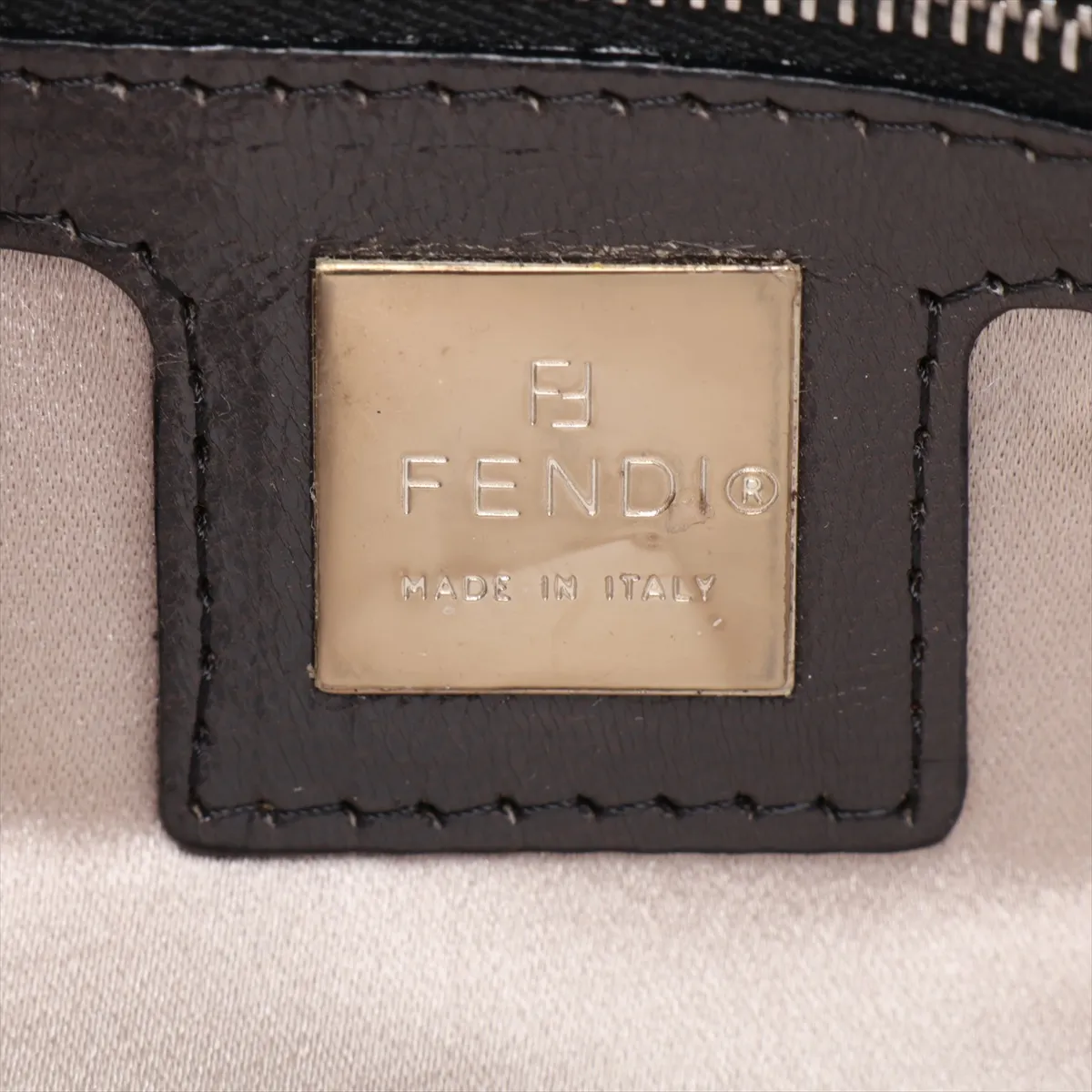 satin x leather x jewel shoulder bag, gray, item number 26685, missing parts. — view 8