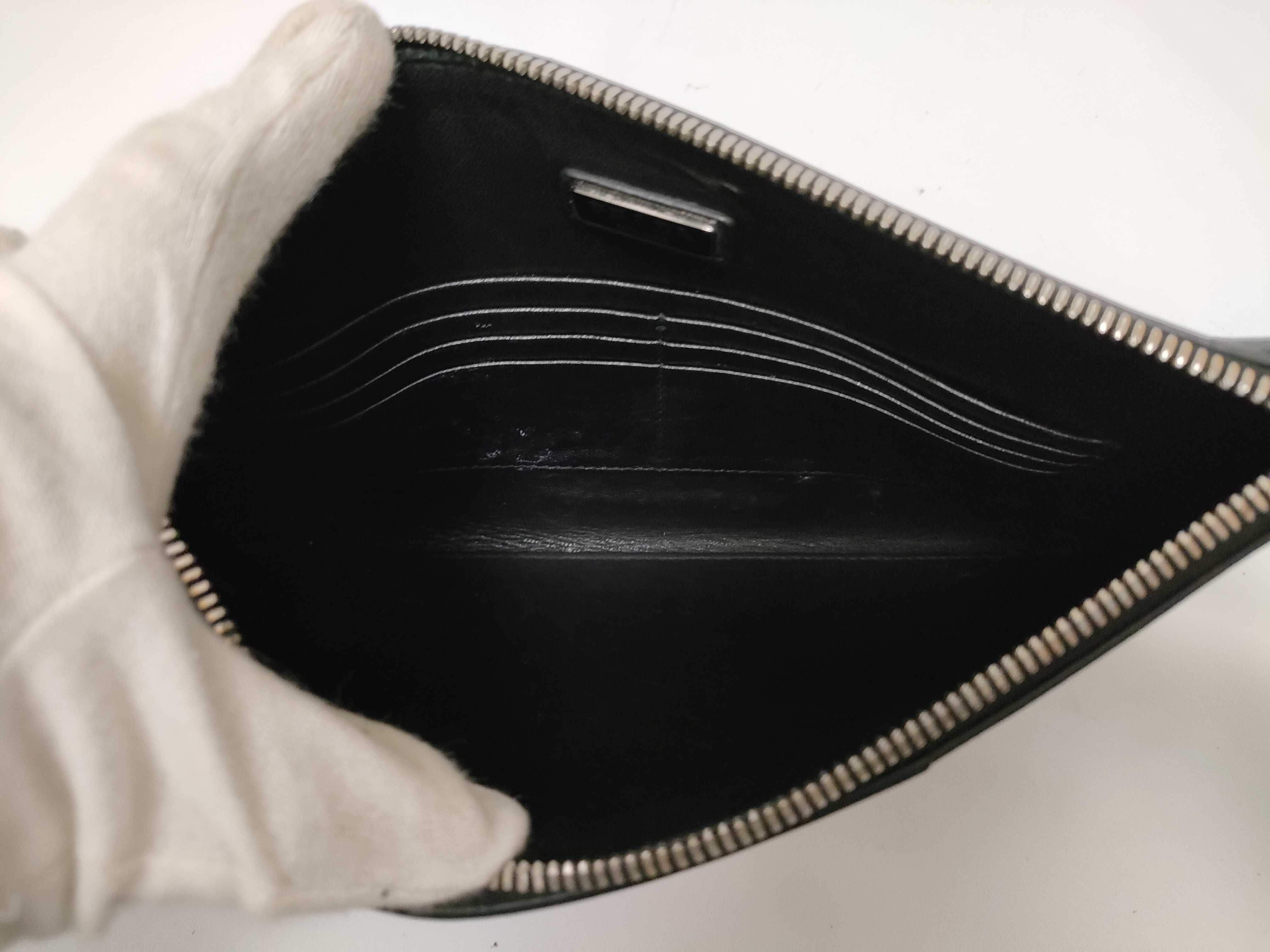 Saffiano Clutch Bag - Black and Yellow — view 7