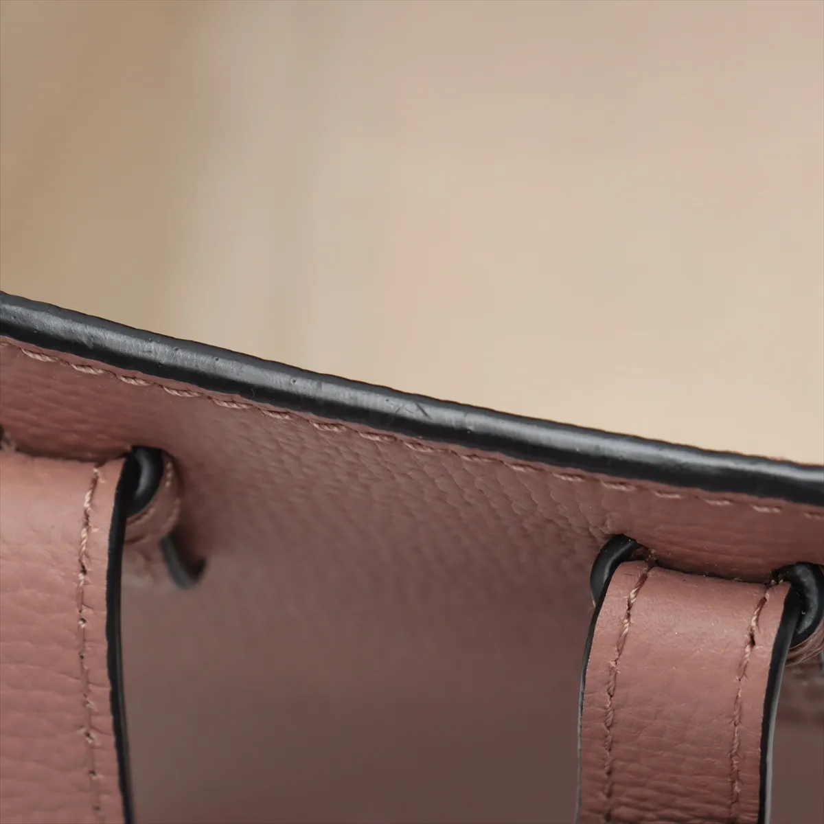 Hammock Drawstring Mini Leather 2WAY Handbag Pink — view 12