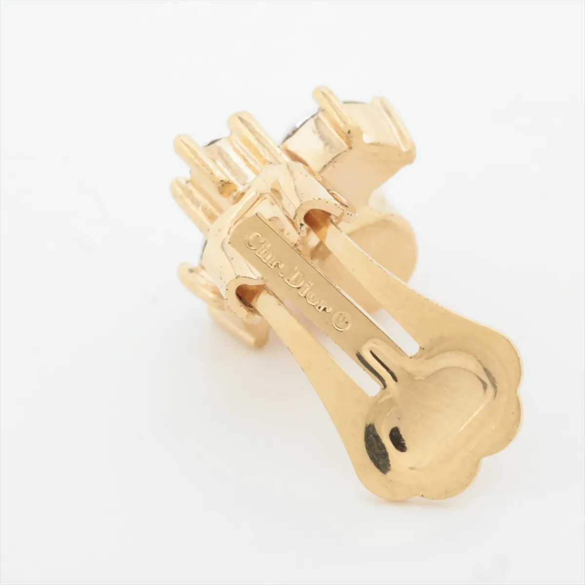 Earrings (for both ears) GP x Rhinestone x Faux Pearl Gold — view 5