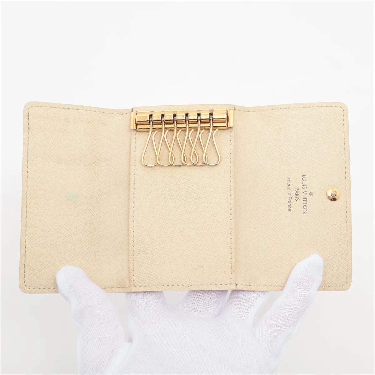 Damier Azur Multicles 6 N61745 CT0112 Ivory Key Case — view 4
