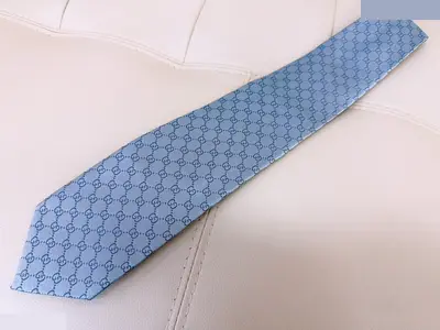 GG pattern jacquard silk tie, blue