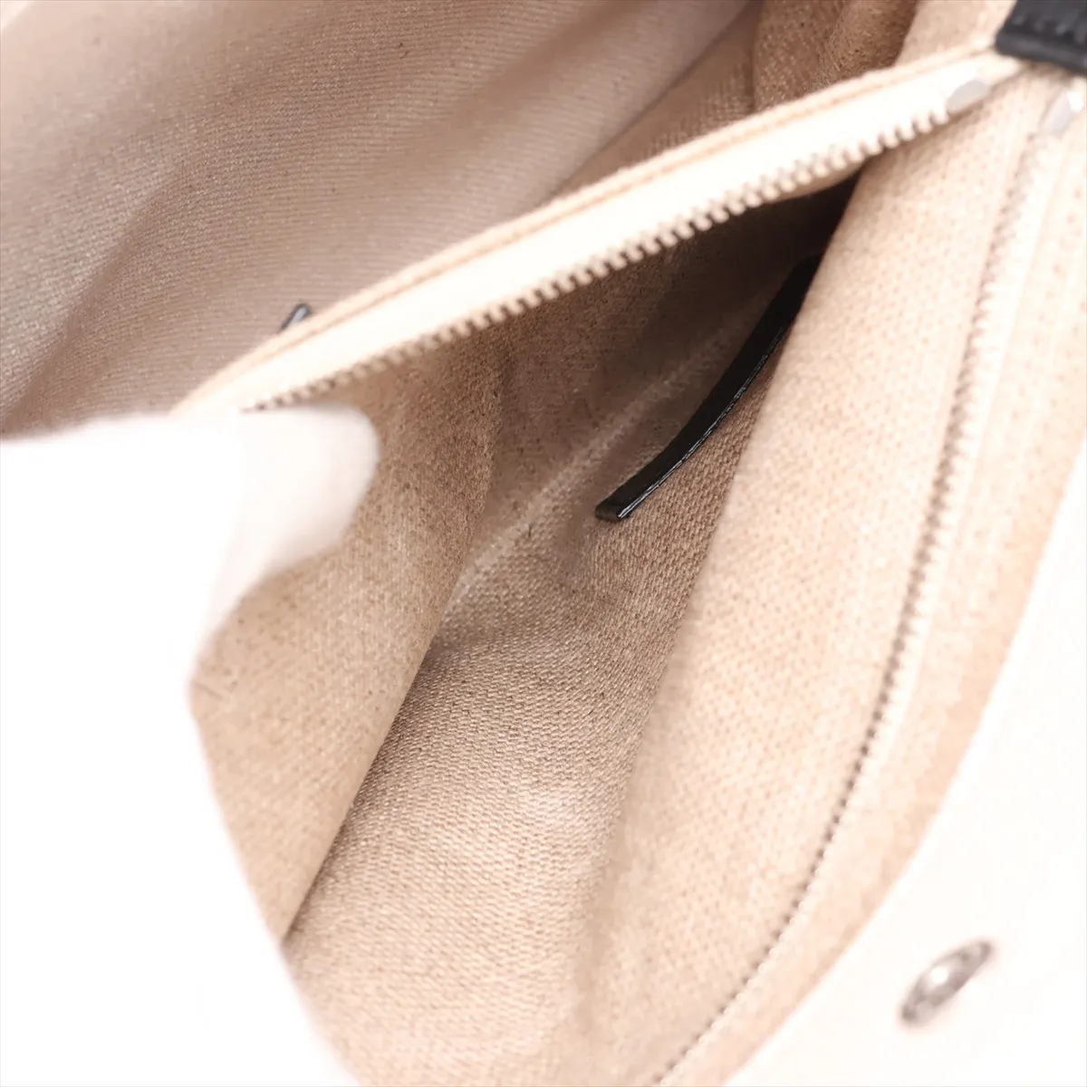 Rive Gauche 617481 Canvas x Leather Tote Bag Beige x Black — view 8