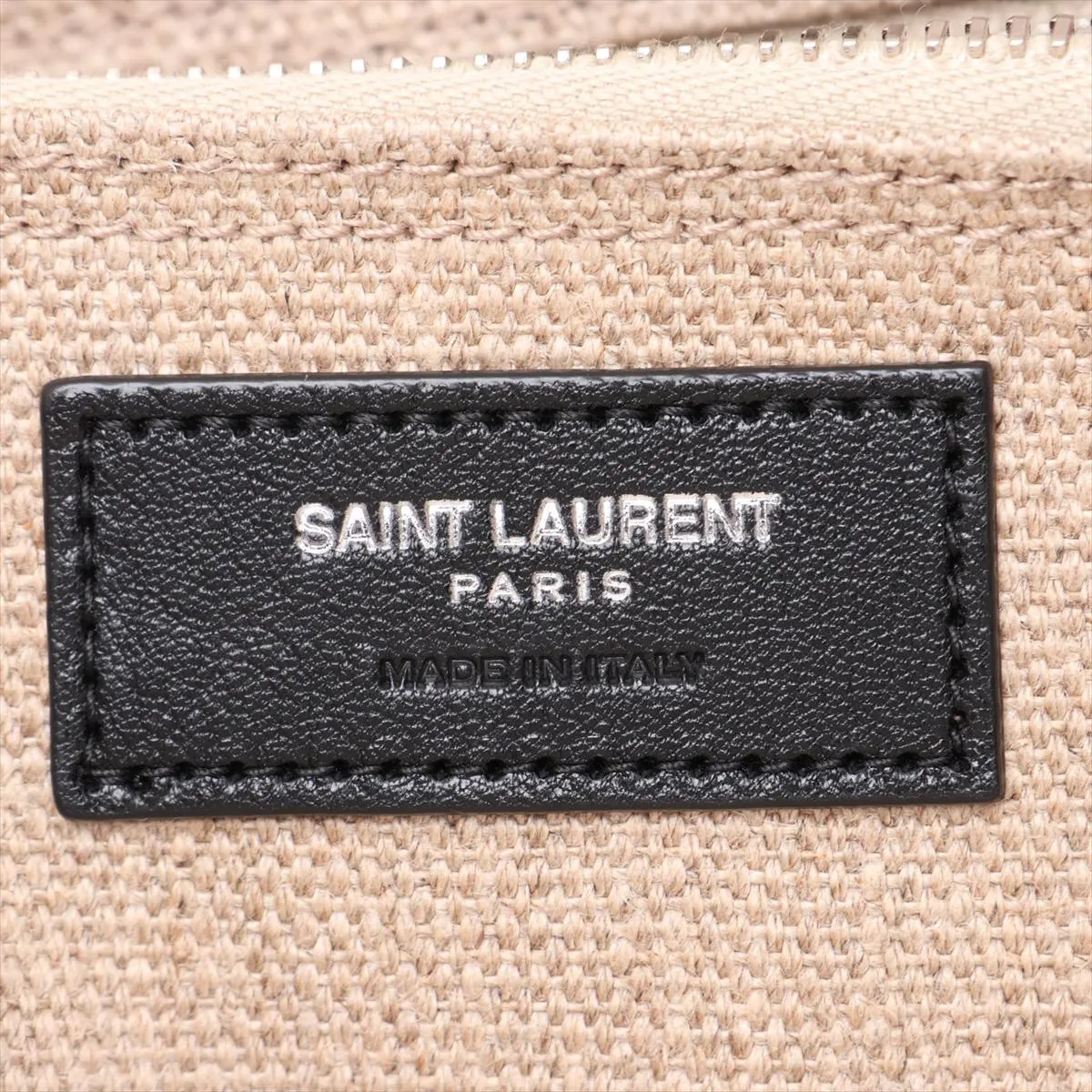 Rive Gauche 617481 Canvas x Leather Tote Bag Beige x Black — view 9