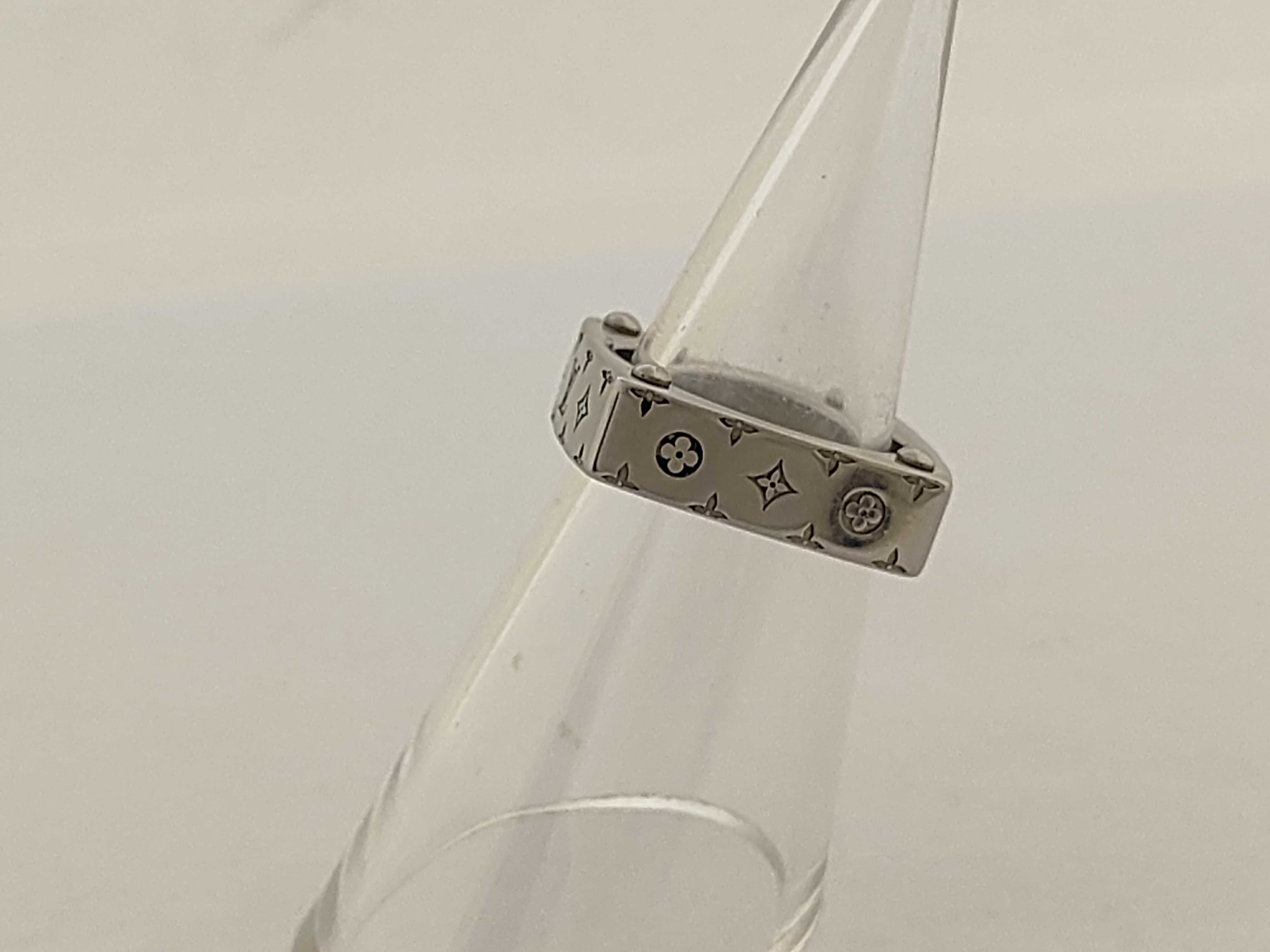 Monogram Silver Ring, 11.8g, M00695 L LE2282 — view 2