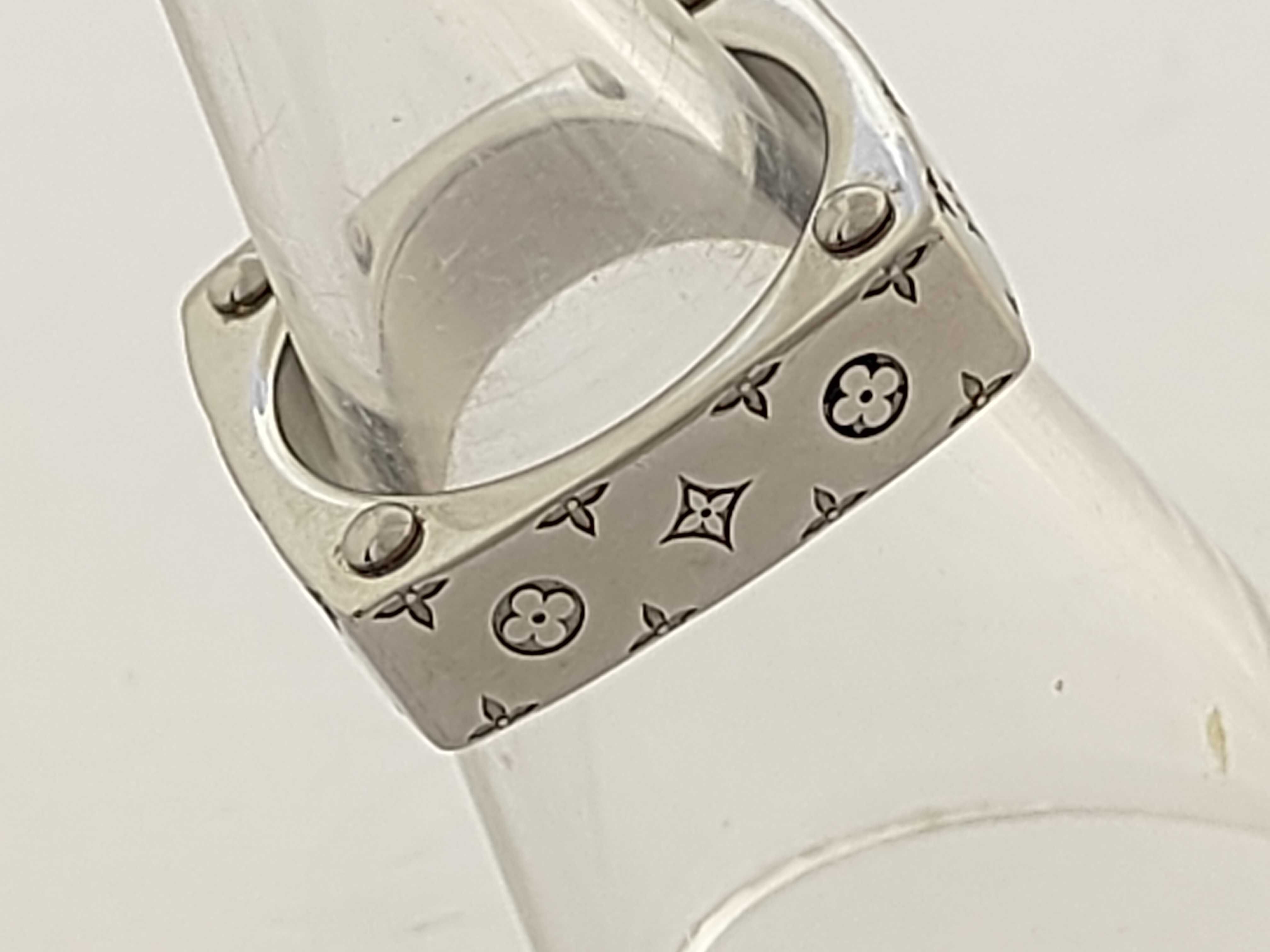 Monogram Silver Ring, 11.8g, M00695 L LE2282 — view 3