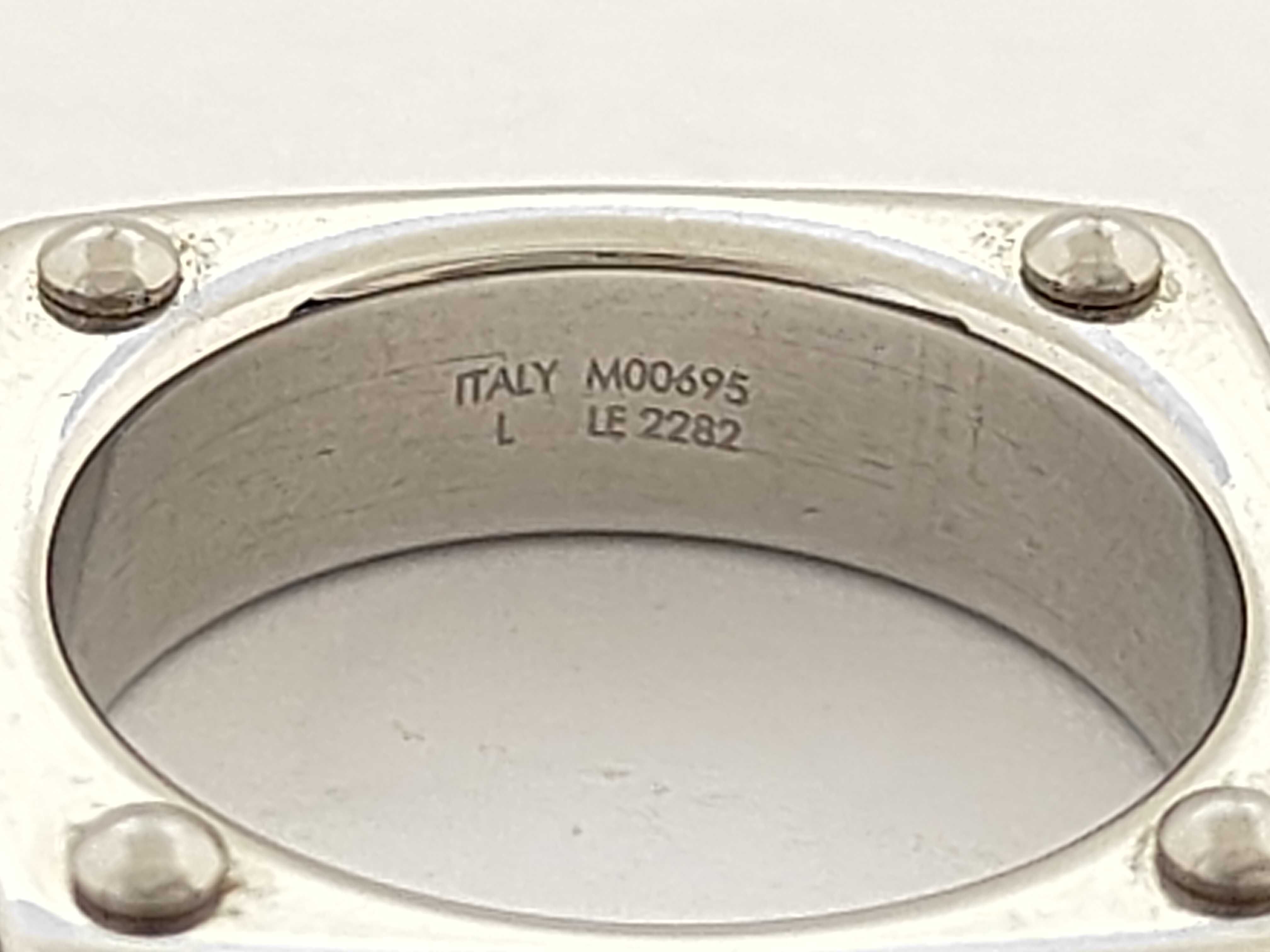 Monogram Silver Ring, 11.8g, M00695 L LE2282 — view 4