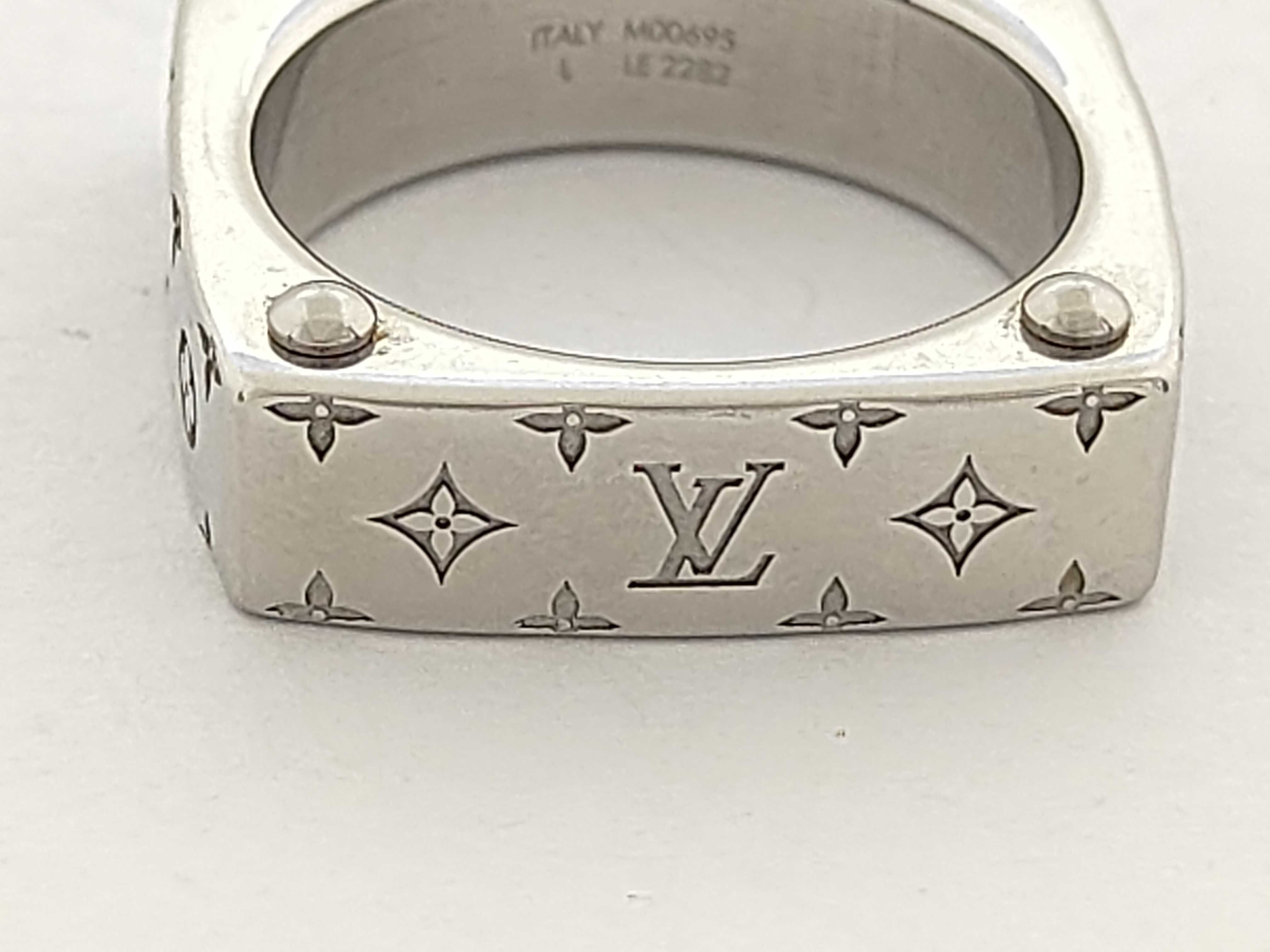 Monogram Silver Ring, 11.8g, M00695 L LE2282 — view 5