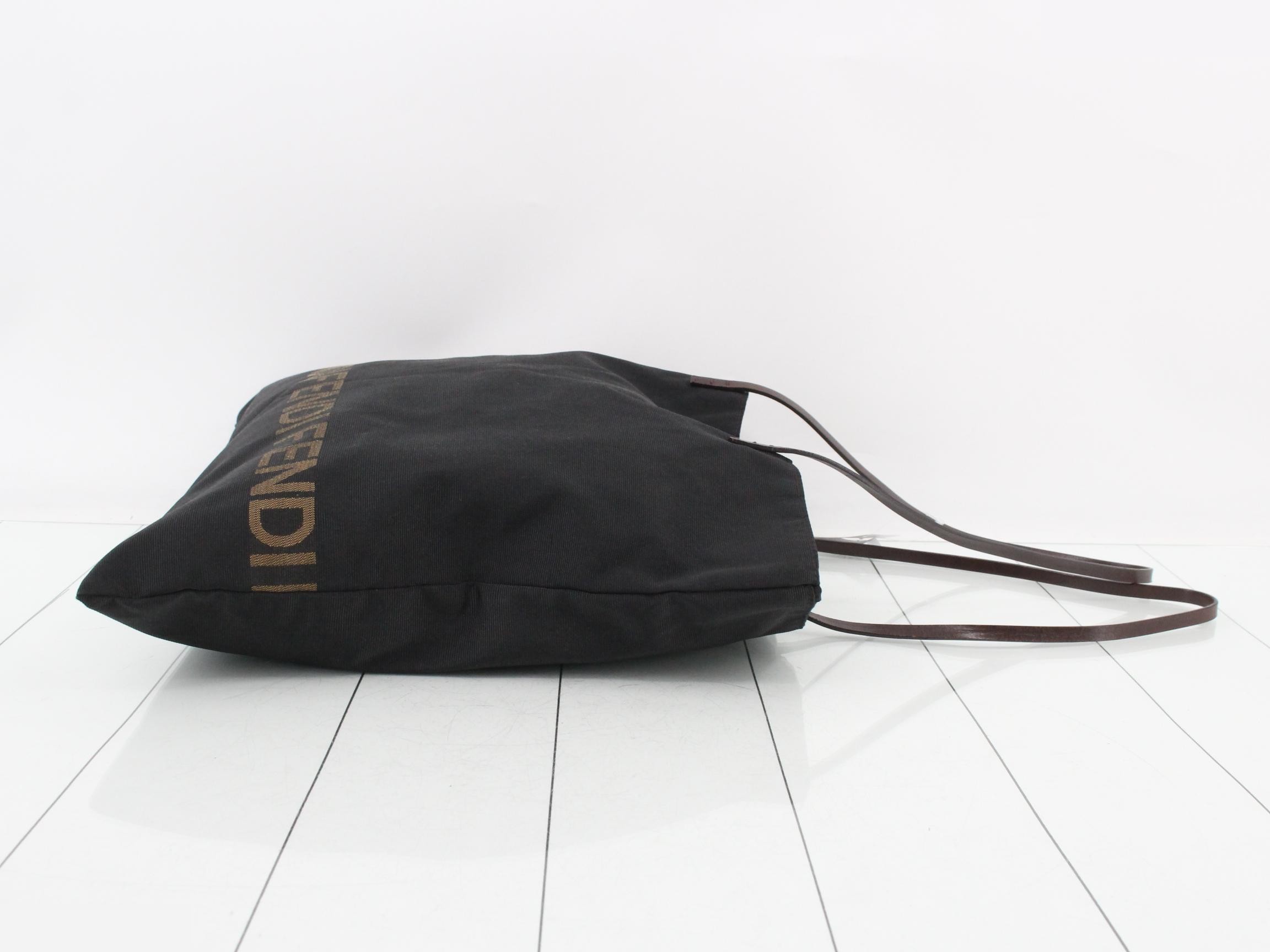 Nylon Logo Tote Bag, Black — view 3
