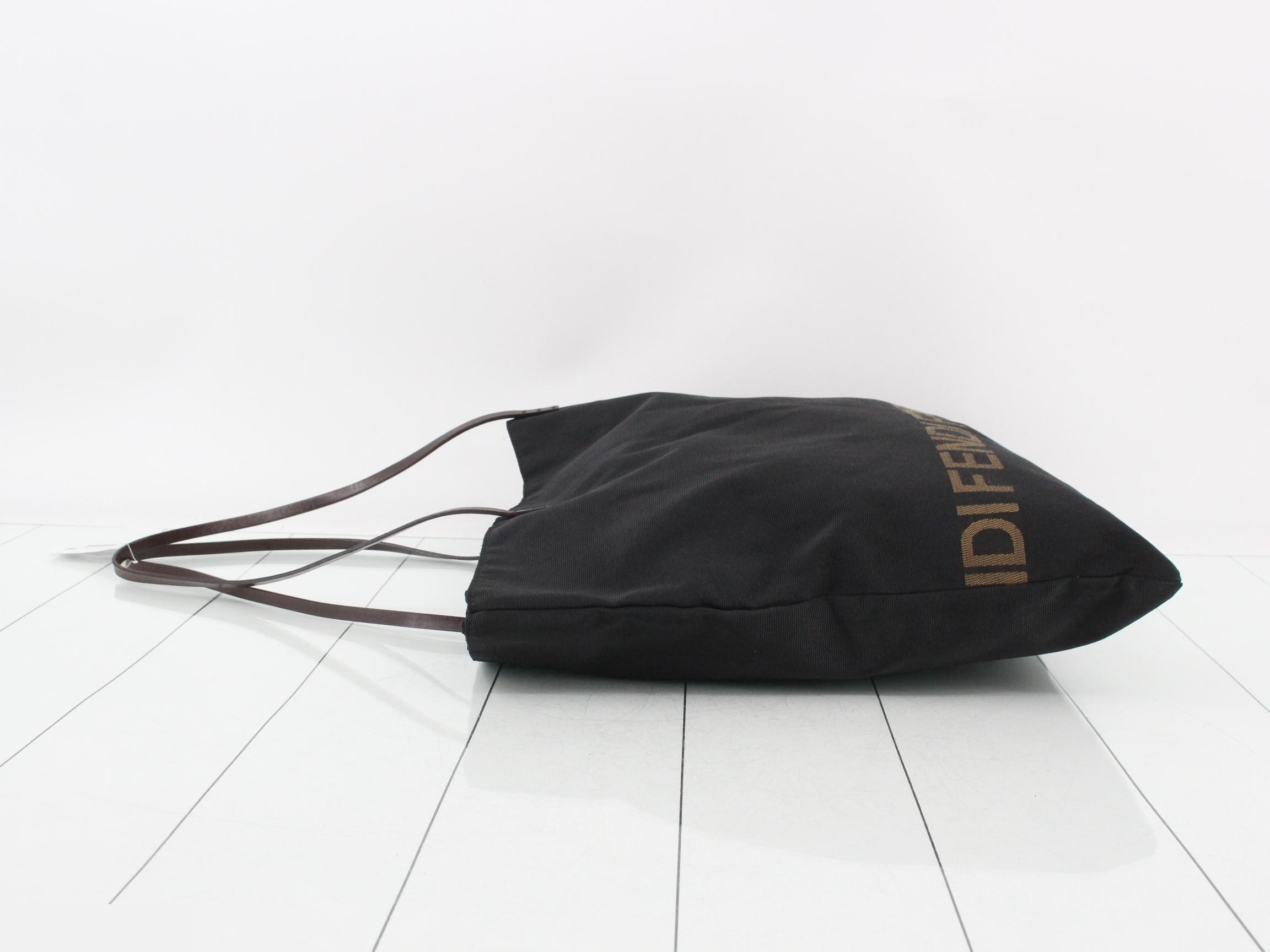 Nylon Logo Tote Bag, Black — view 4