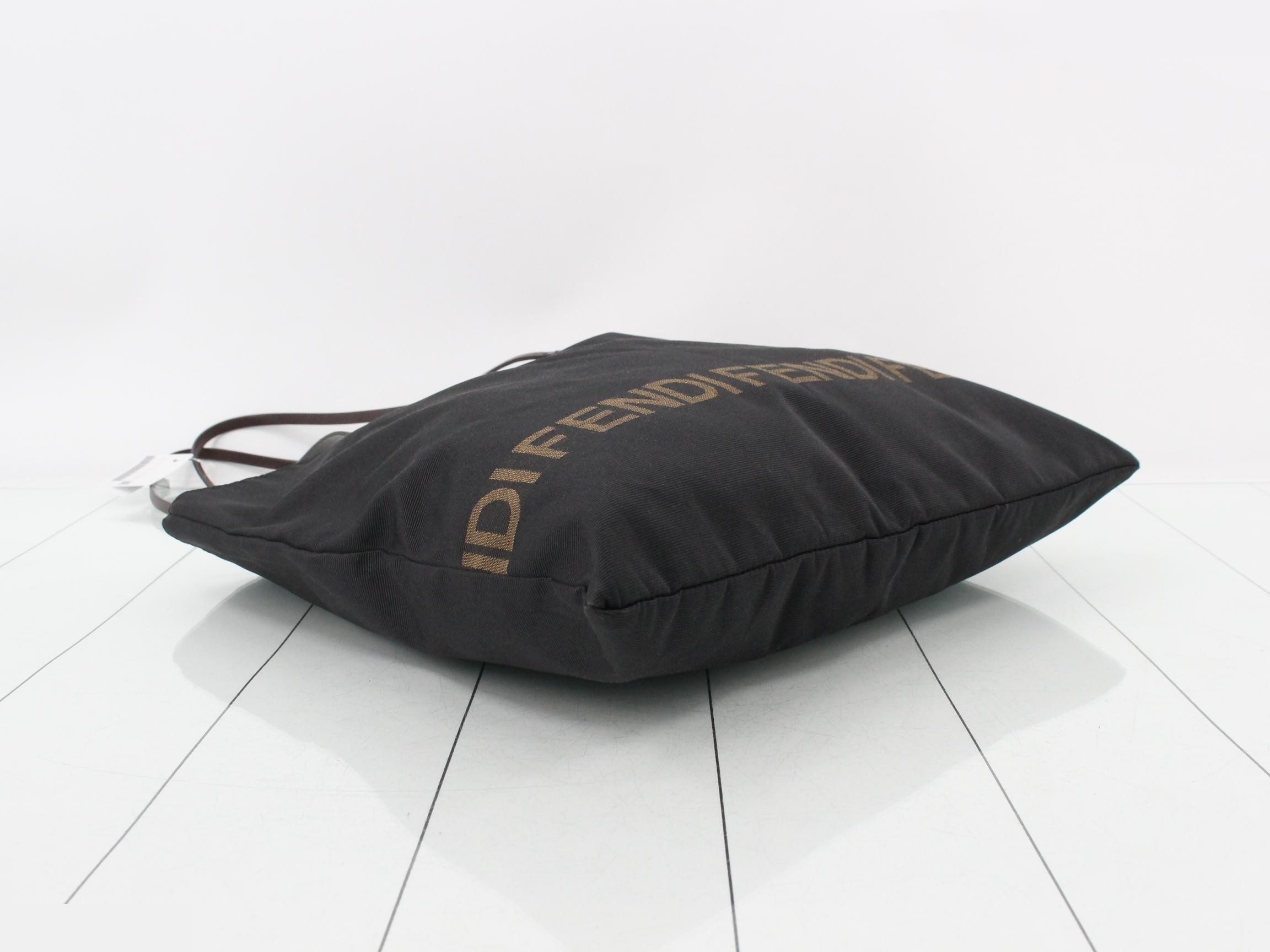 Nylon Logo Tote Bag, Black — view 5