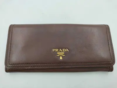 flap-style long wallet, calf leather, brown wallet