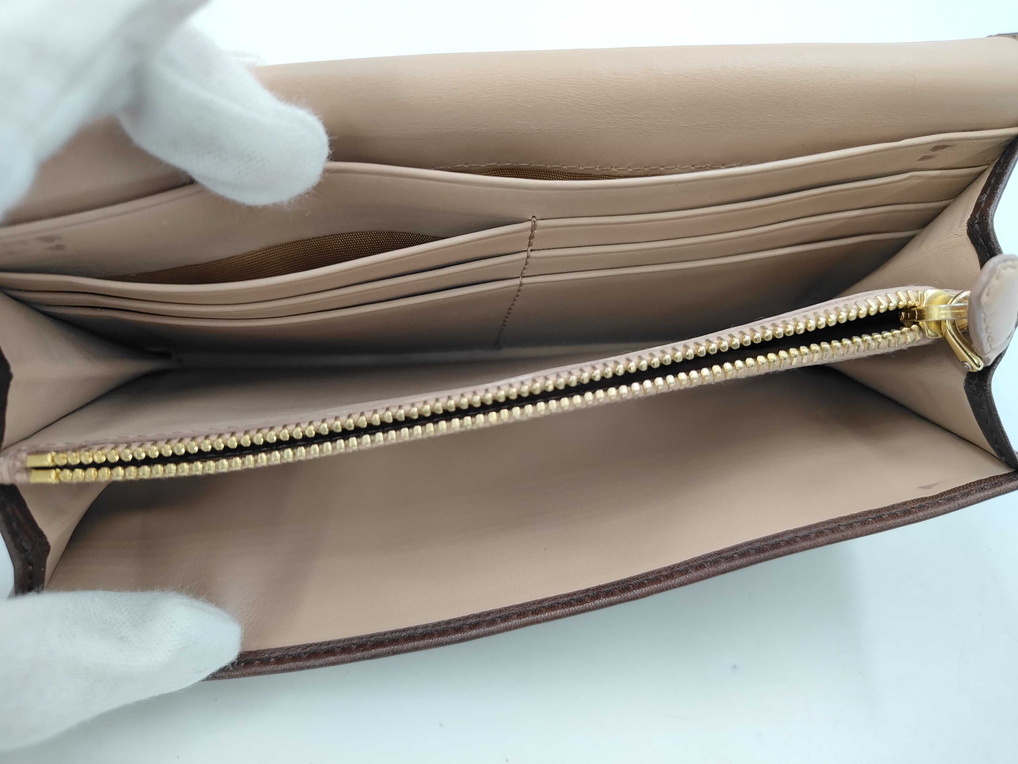 flap-style long wallet, calf leather, brown wallet — view 11