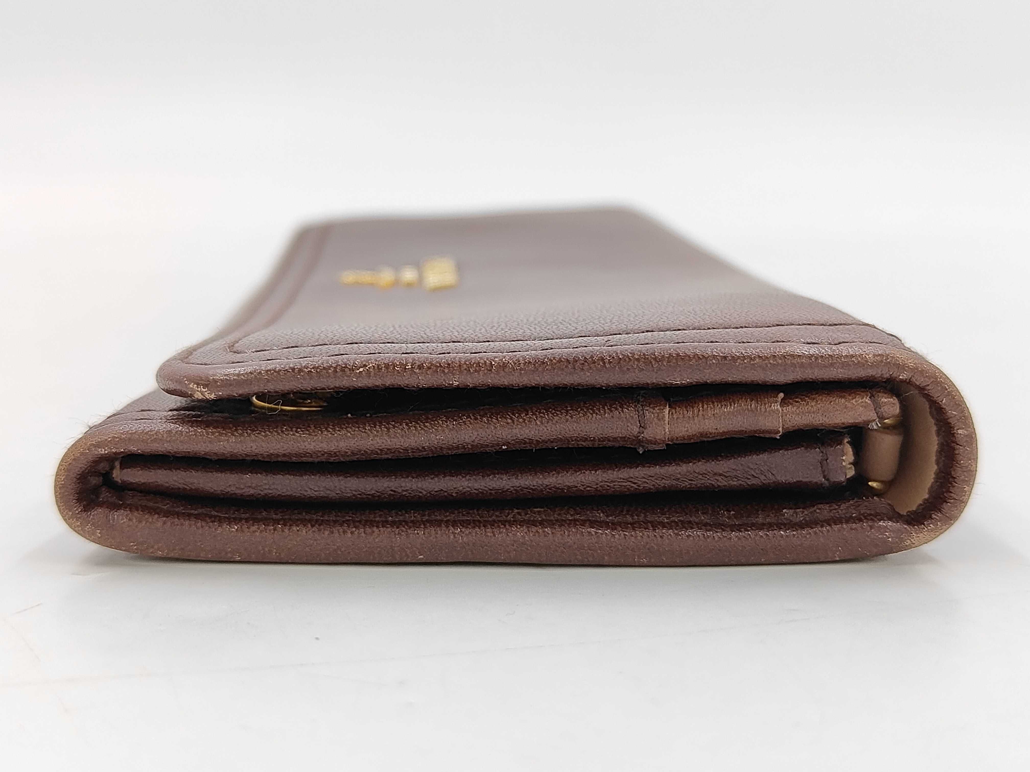 flap-style long wallet, calf leather, brown wallet — view 4