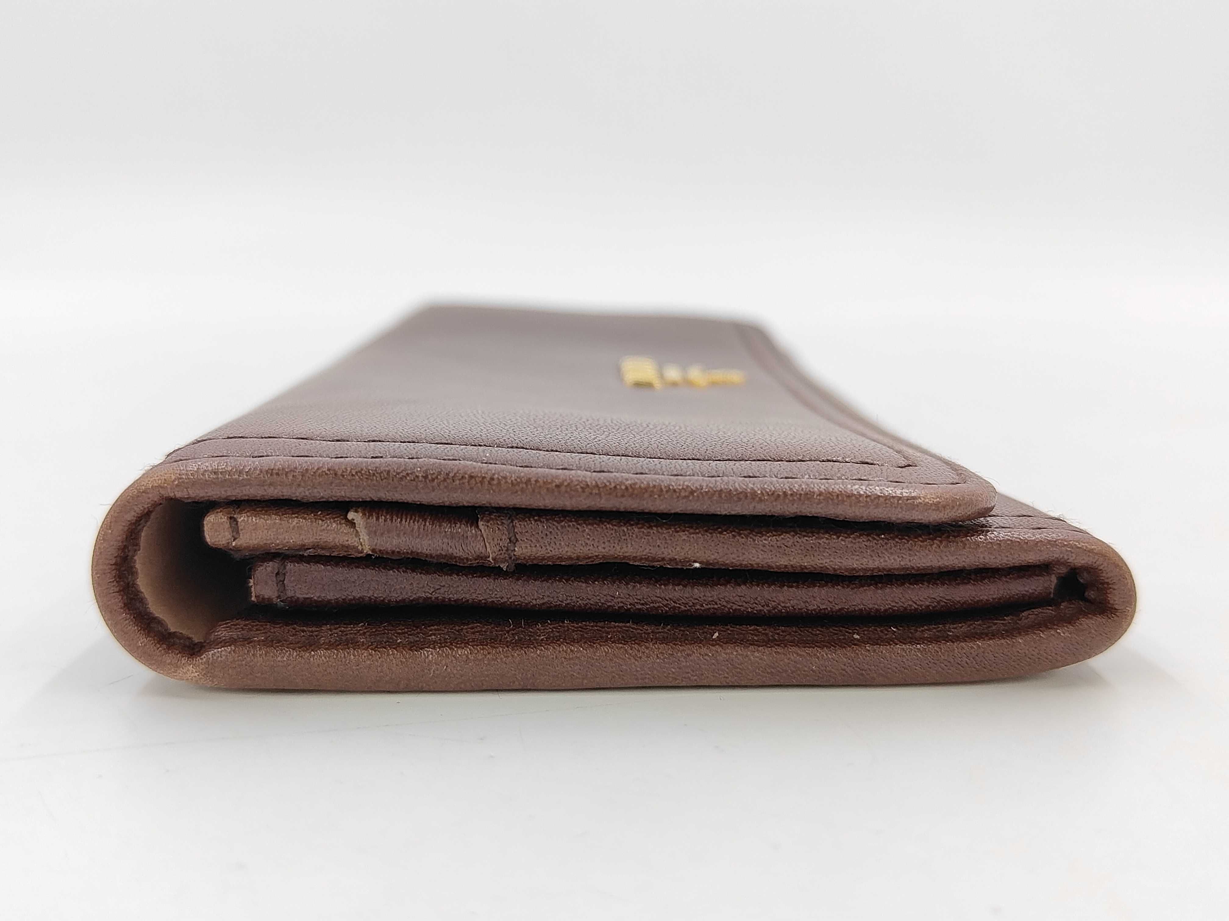 flap-style long wallet, calf leather, brown wallet — view 6