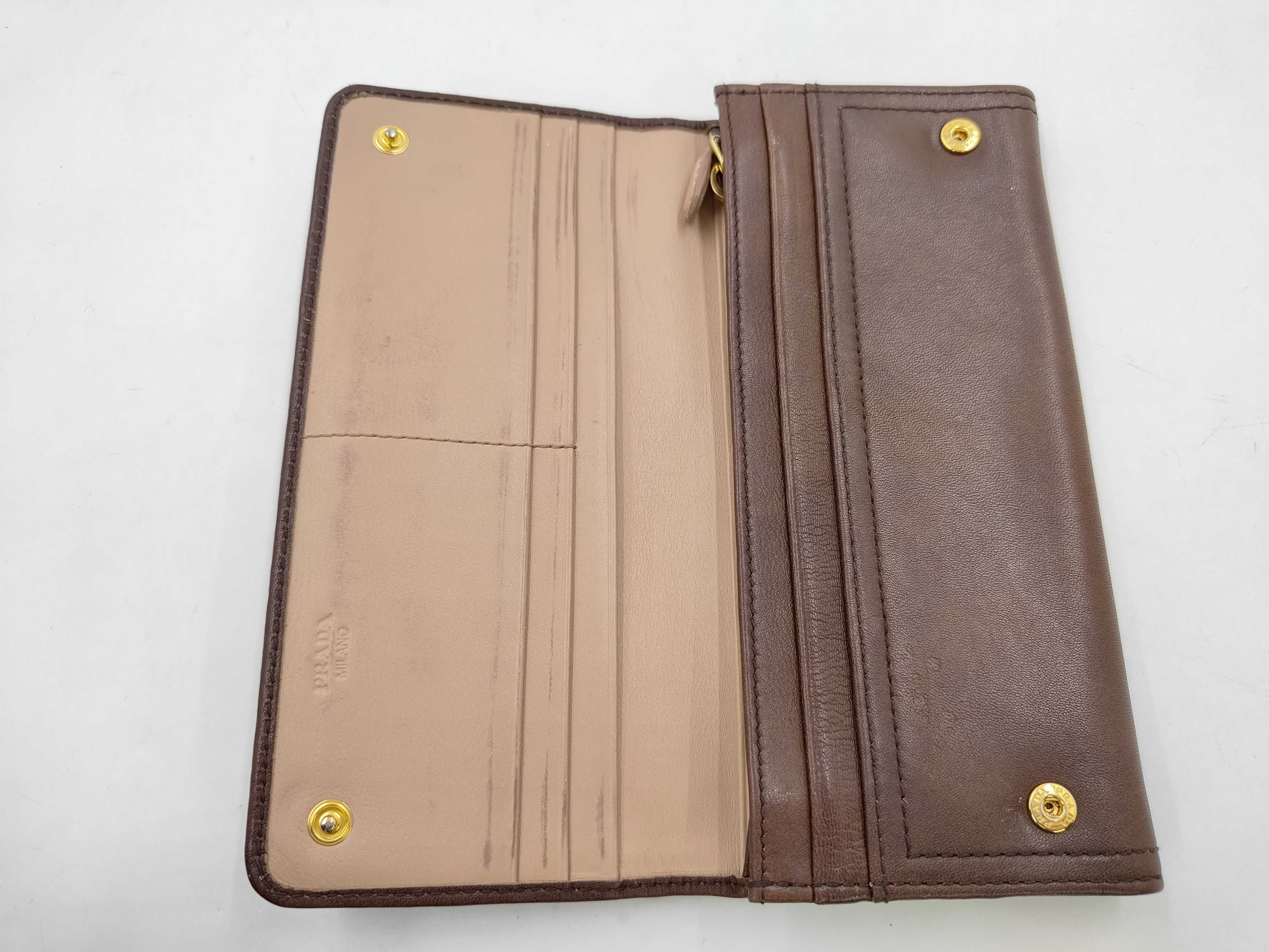 flap-style long wallet, calf leather, brown wallet — view 8