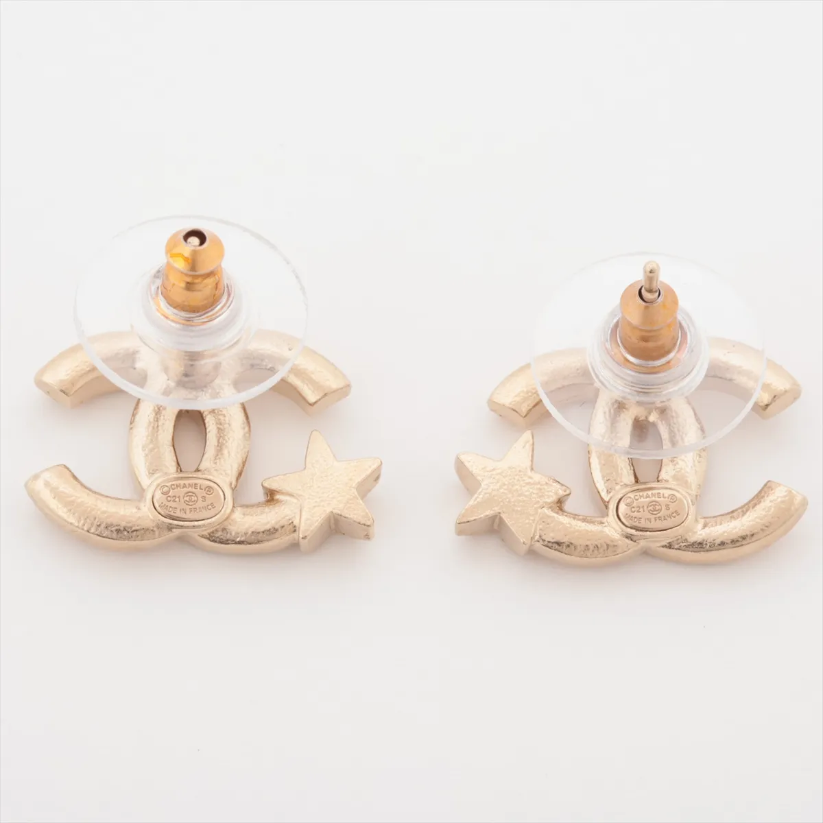 Coco Mark C21B Earrings (Pair) GP x Rhinestone Gold - — view 2