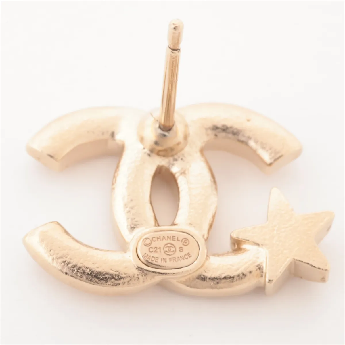 Coco Mark C21B Earrings (Pair) GP x Rhinestone Gold - — view 5