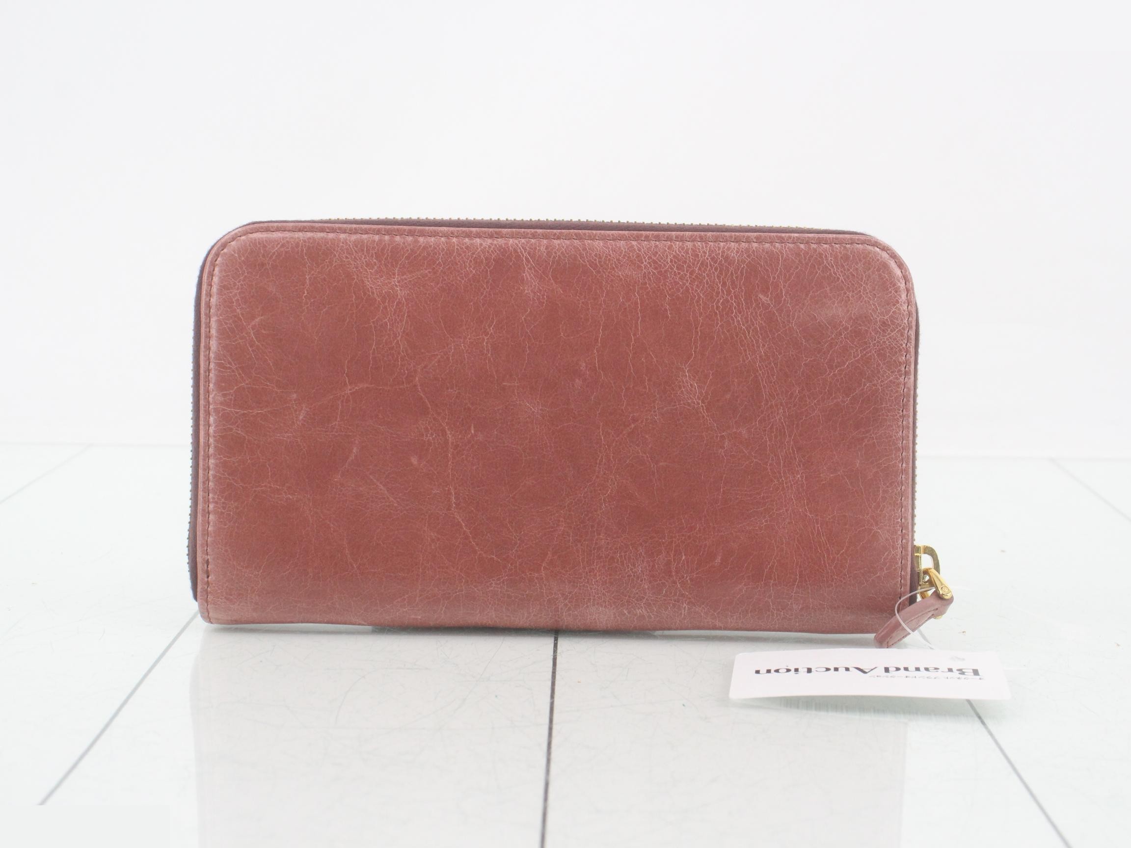 Long wallet, pink, leather — view 2