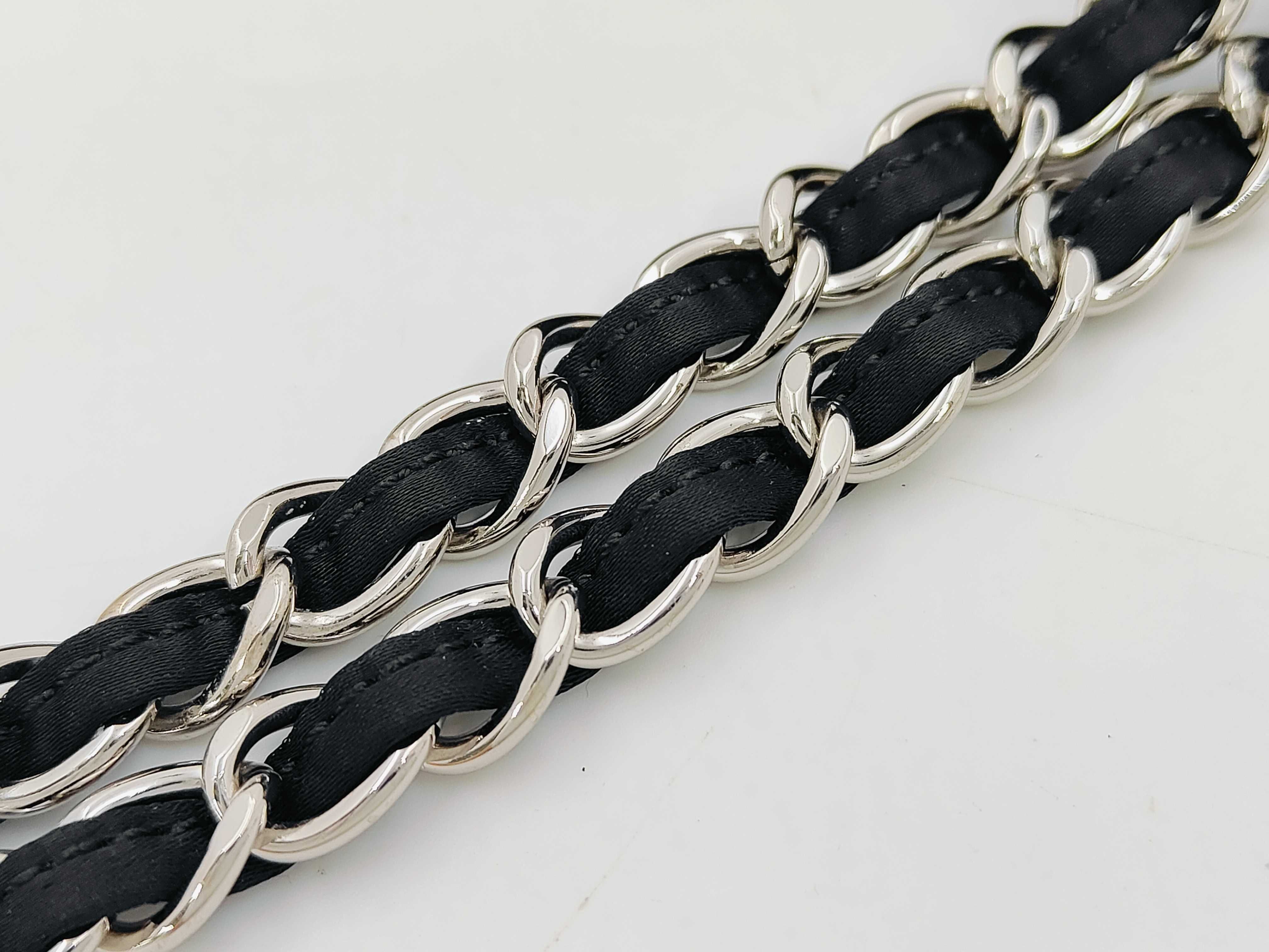Chain Shoulder Bag, Canvas, Black — view 4