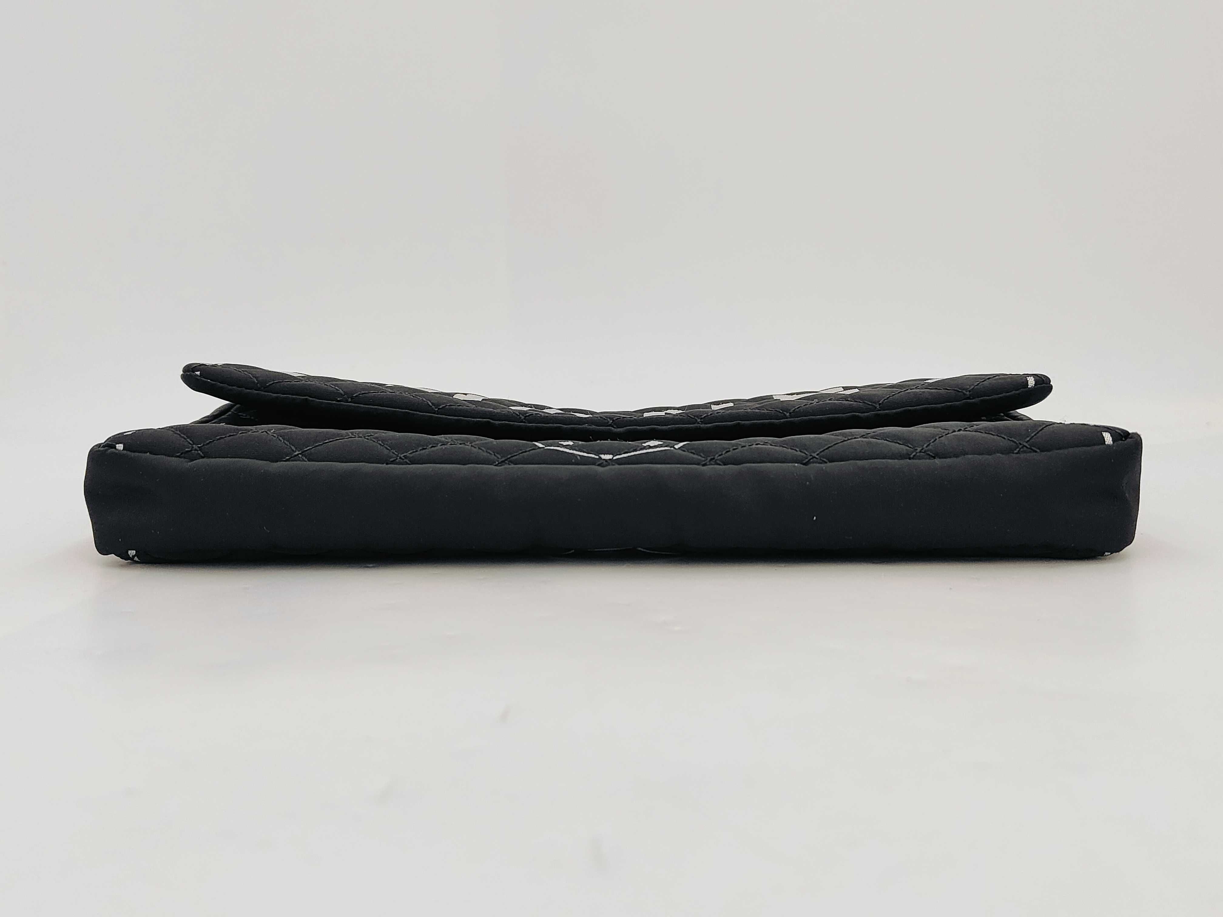 Chain Shoulder Bag, Canvas, Black — view 6