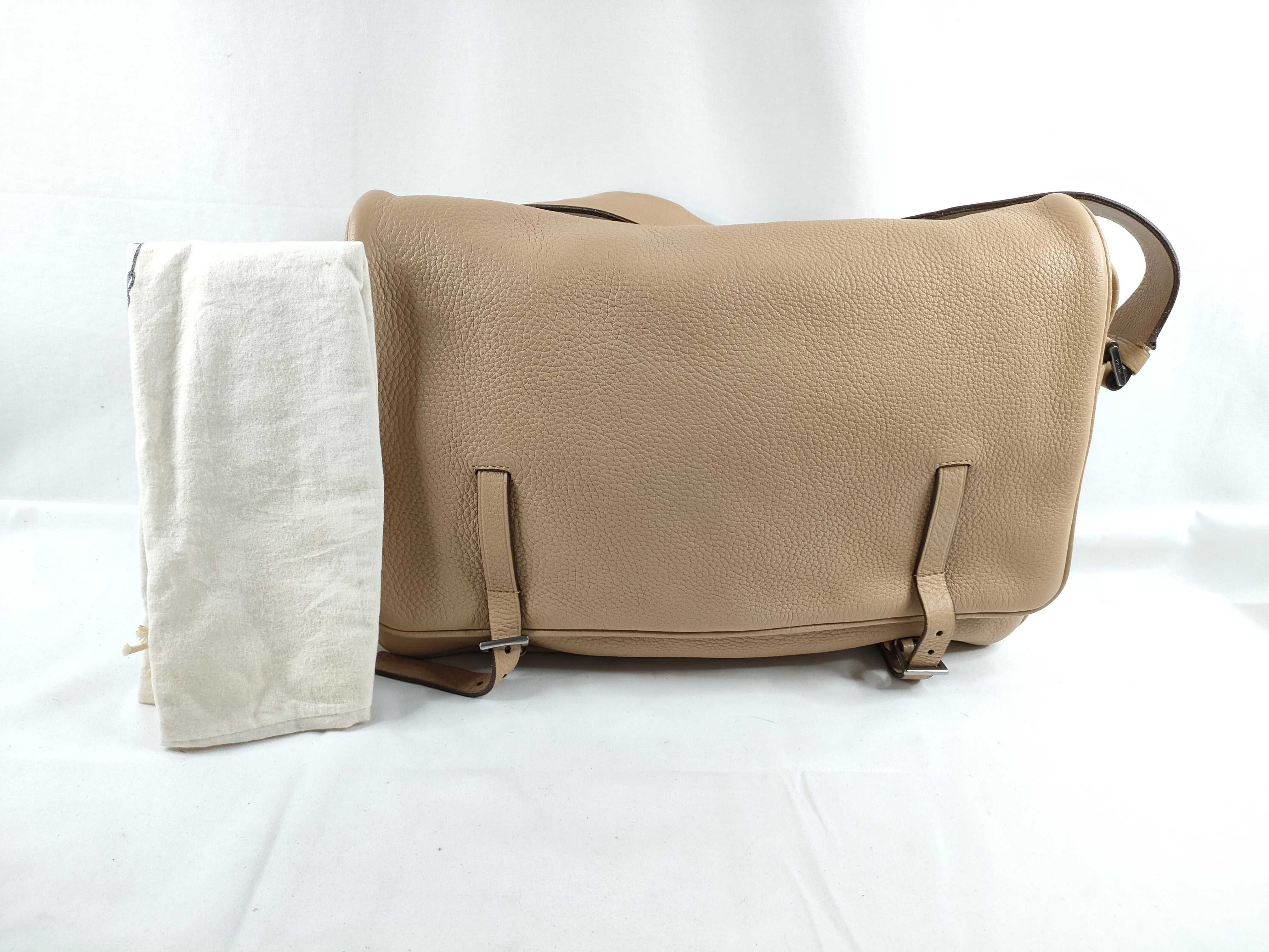 Logo Messenger Leather Shoulder Bag
