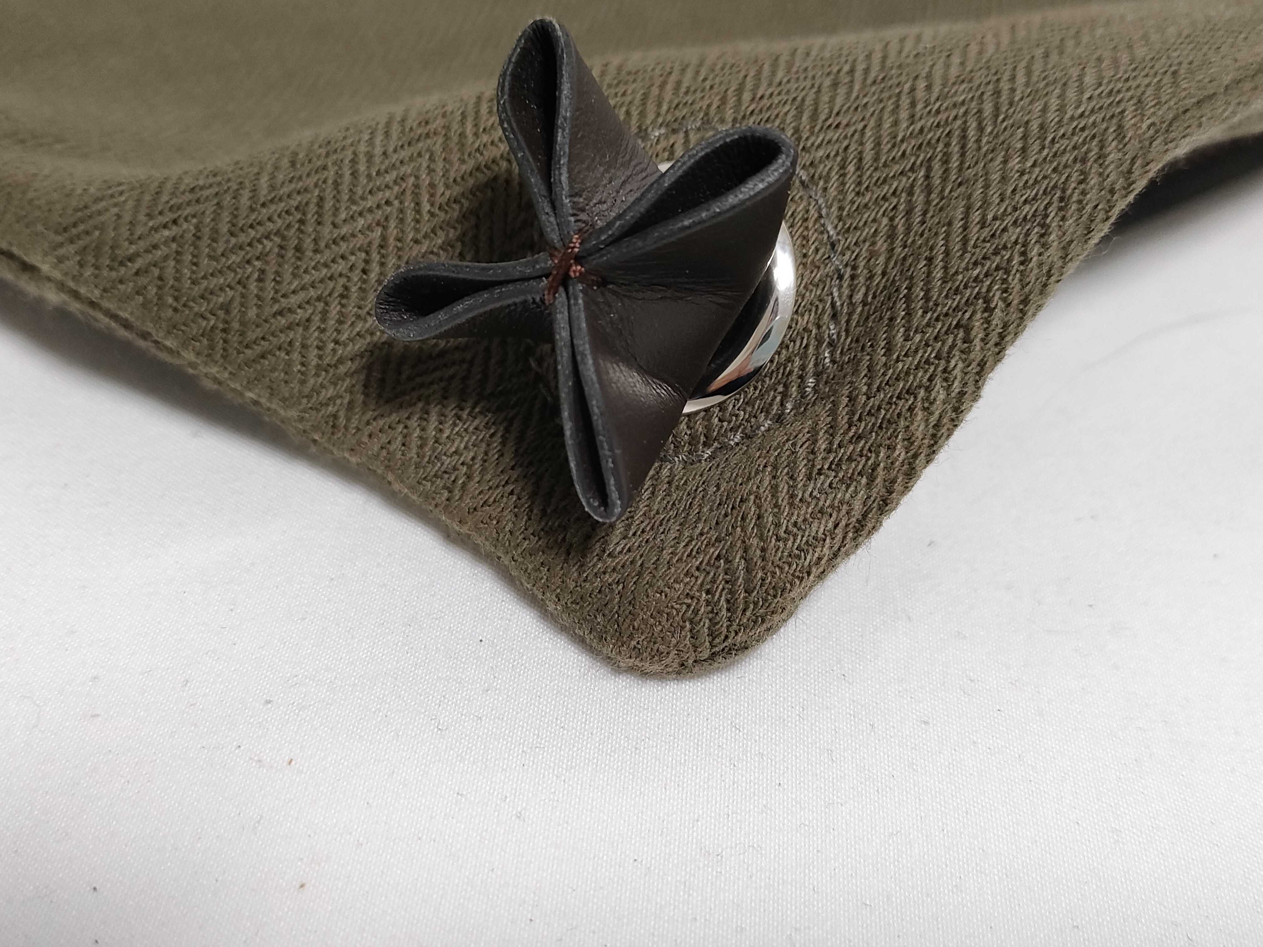 Marine Toile Chevron x Leather Tote Bag, Khaki, Silver Hardware, Y Stamp, 2020, Quick Checked. — view 7