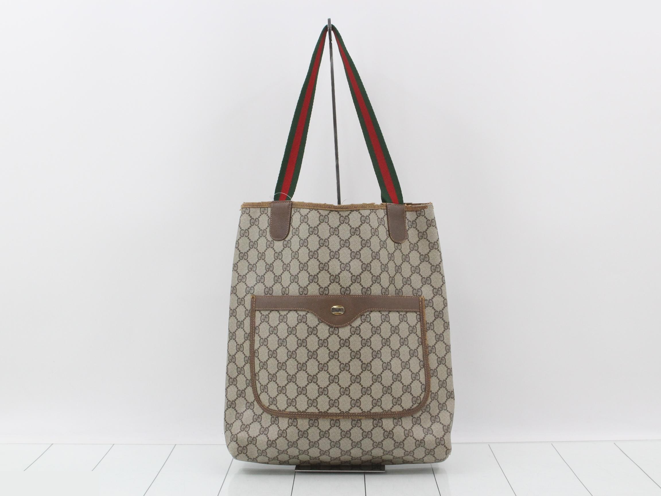 Old Sherry Line GG Supreme Tote Bag, PVC x Leather