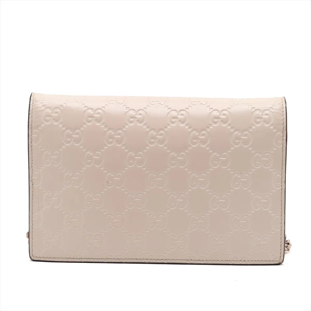 Guccissima Leather Chain Wallet White 431408 — view 2