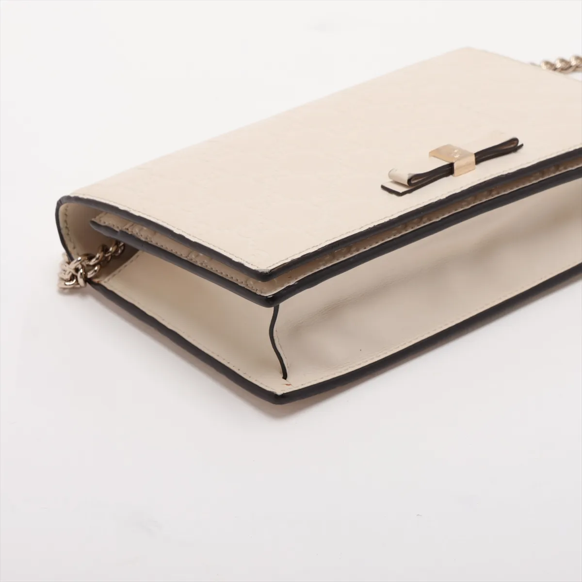 Guccissima Leather Chain Wallet White 431408 — view 4