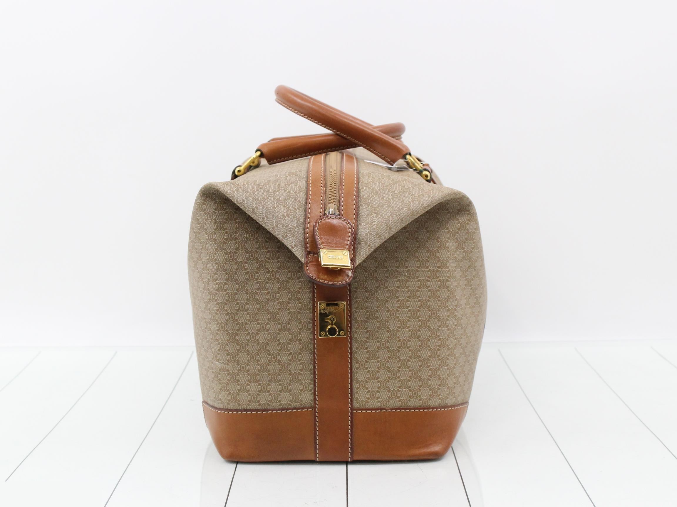 Macadam Boston Bag, PVC Leather, Beige, with Key — view 4