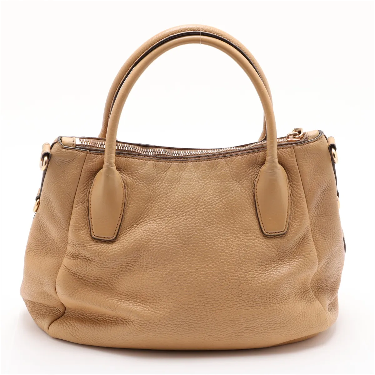 Vitello Daino Leather 2-Way Handbag, Brown — view 2