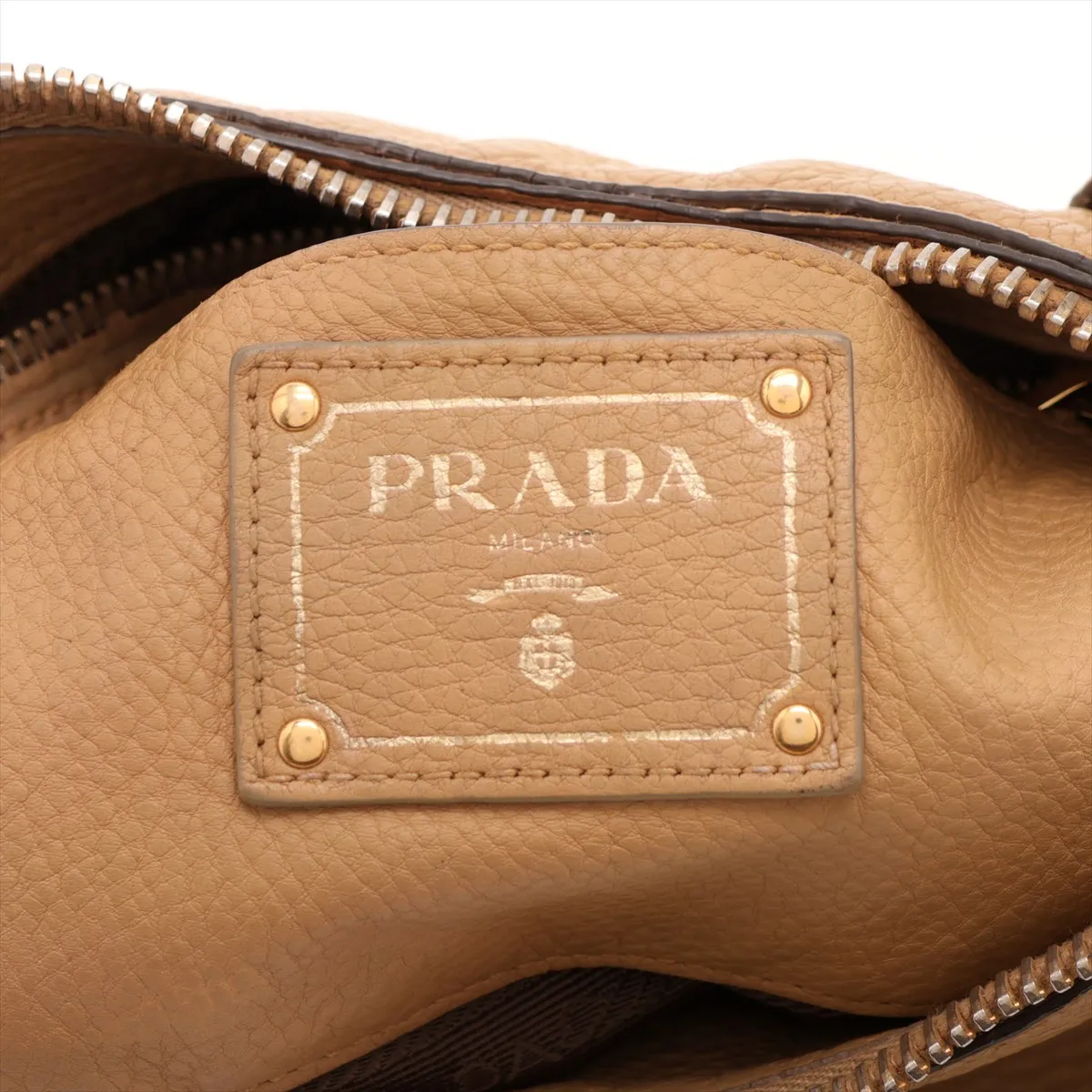 Vitello Daino Leather 2-Way Handbag, Brown — view 11
